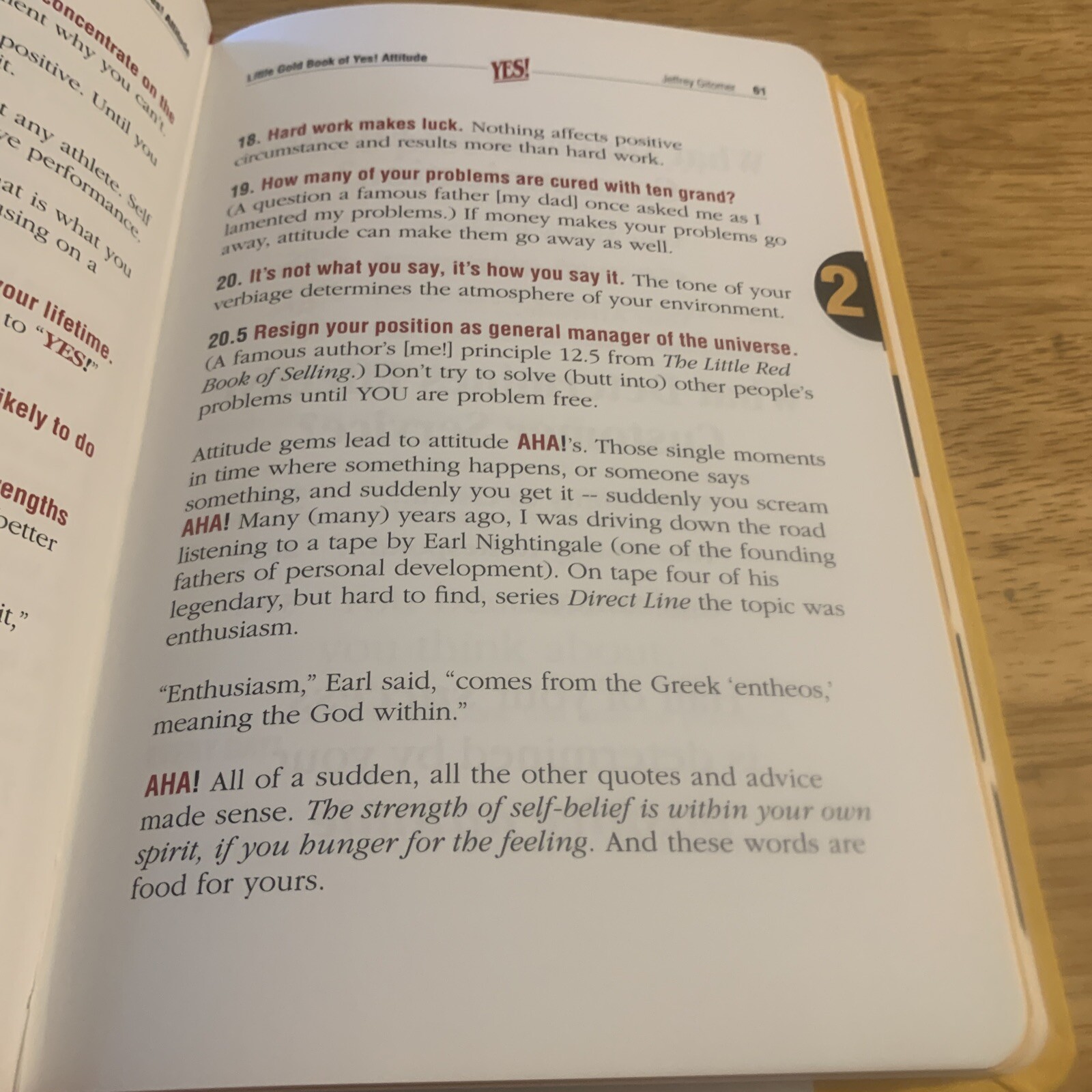 Little Gold Book of YES! Attitude: Hardcover Book By Jeffrey Gitomer