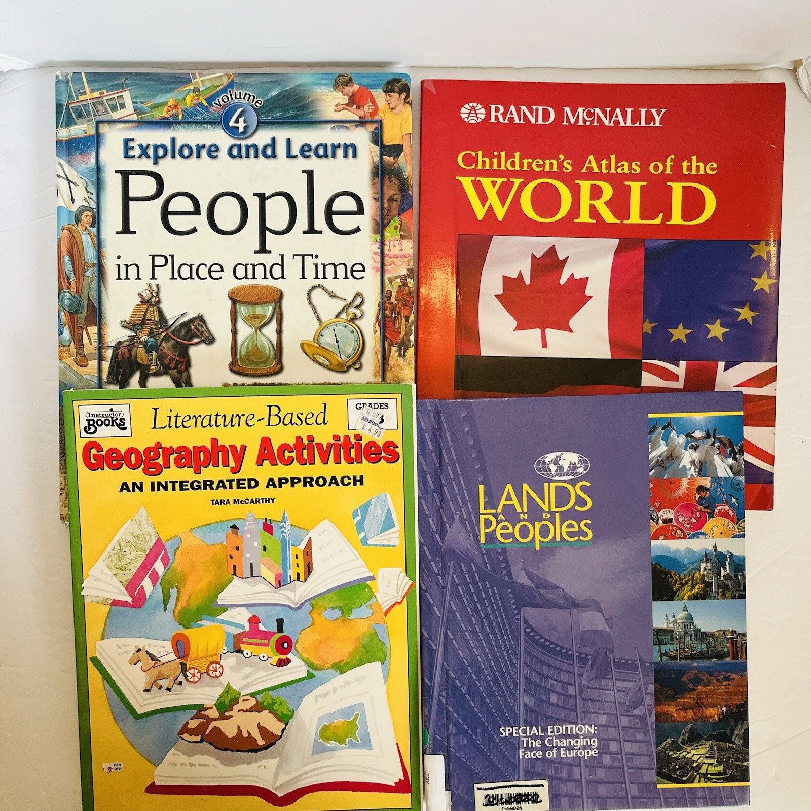Lot 4 Childrens Geography Books Atlas Map Skills Social Studies Homeschool
