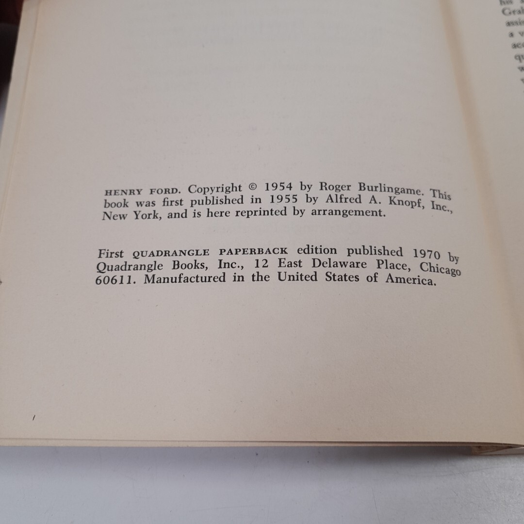 Henry Ford by Roger Burlingame, Paperback, 194 Pages