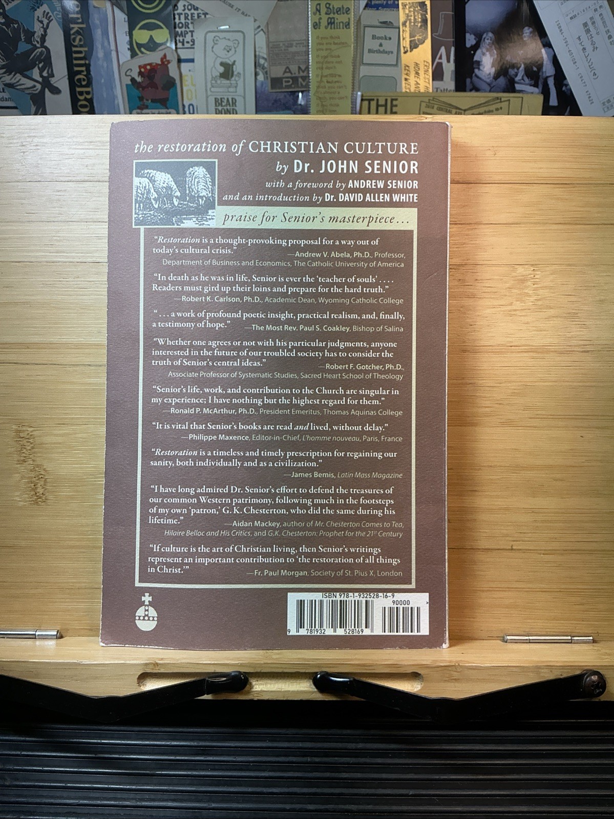 The Restoration of Christian Culture by John Senior PB/DJ