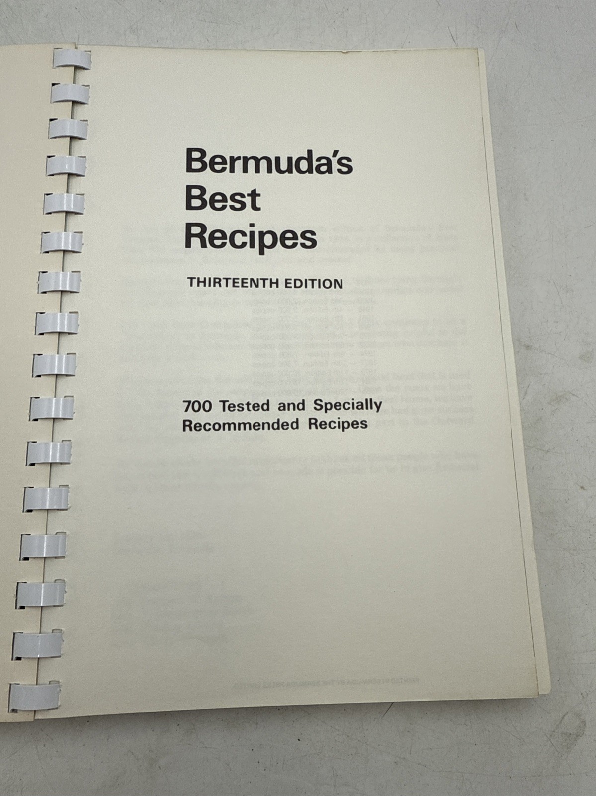 Bermuda’s Best Recipes 1986 13th Edition Spiral Bound 194 Pages 700 Recipes
