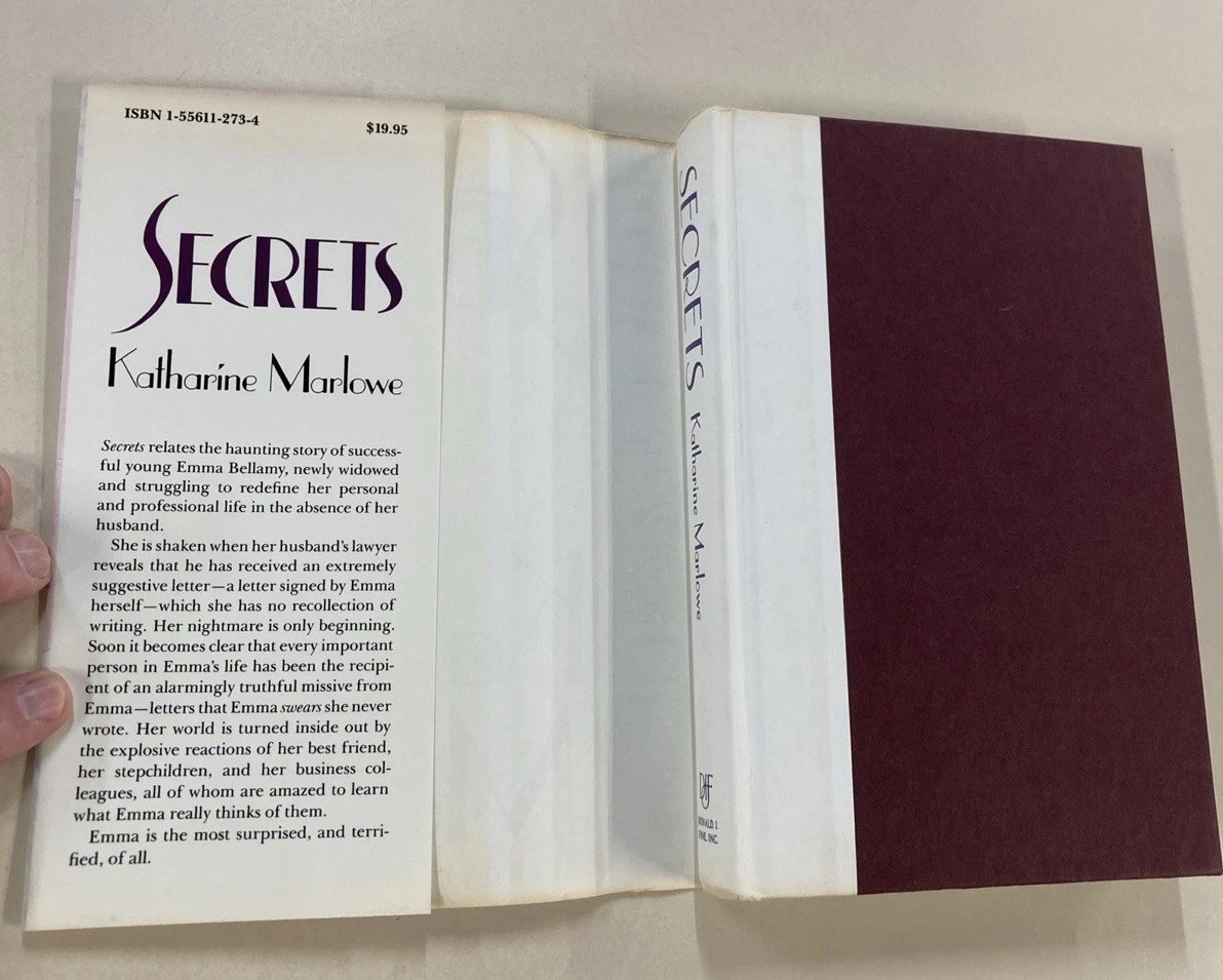 Secrets HC DJ Katharine Marlowe 1992 Donald Fine Very Good