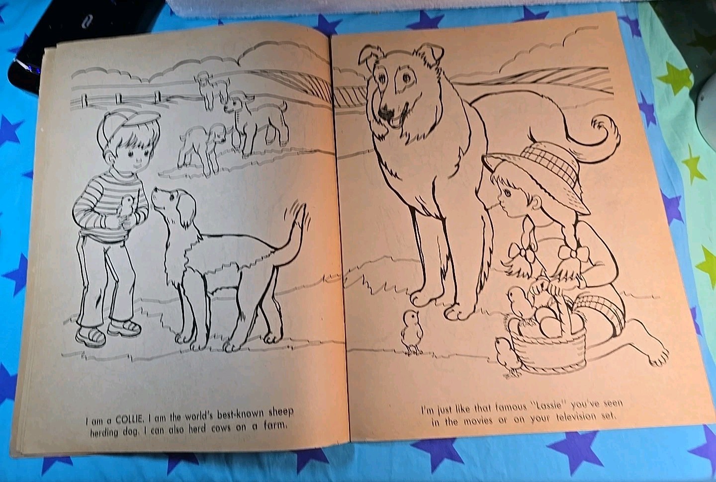Vintage 1975 Giant Coloring Book “I LOVE DOGS” 11X14.5