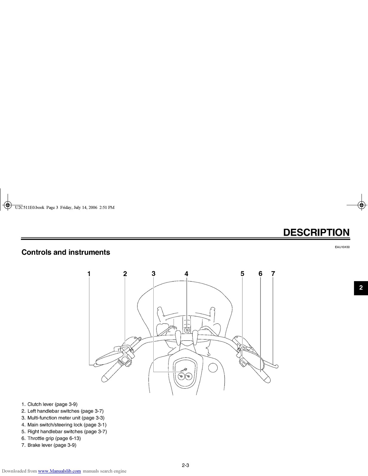 YAMAHA XV19CTSW XV19CTW XV19CTMW Stratoliner Owners Manual – WIRE BOUND – COVERS