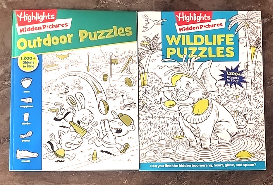 Lot 2 Highlights Hidden Pictures Wildlife Outdoor Puzzles 1200+ Objects to Find