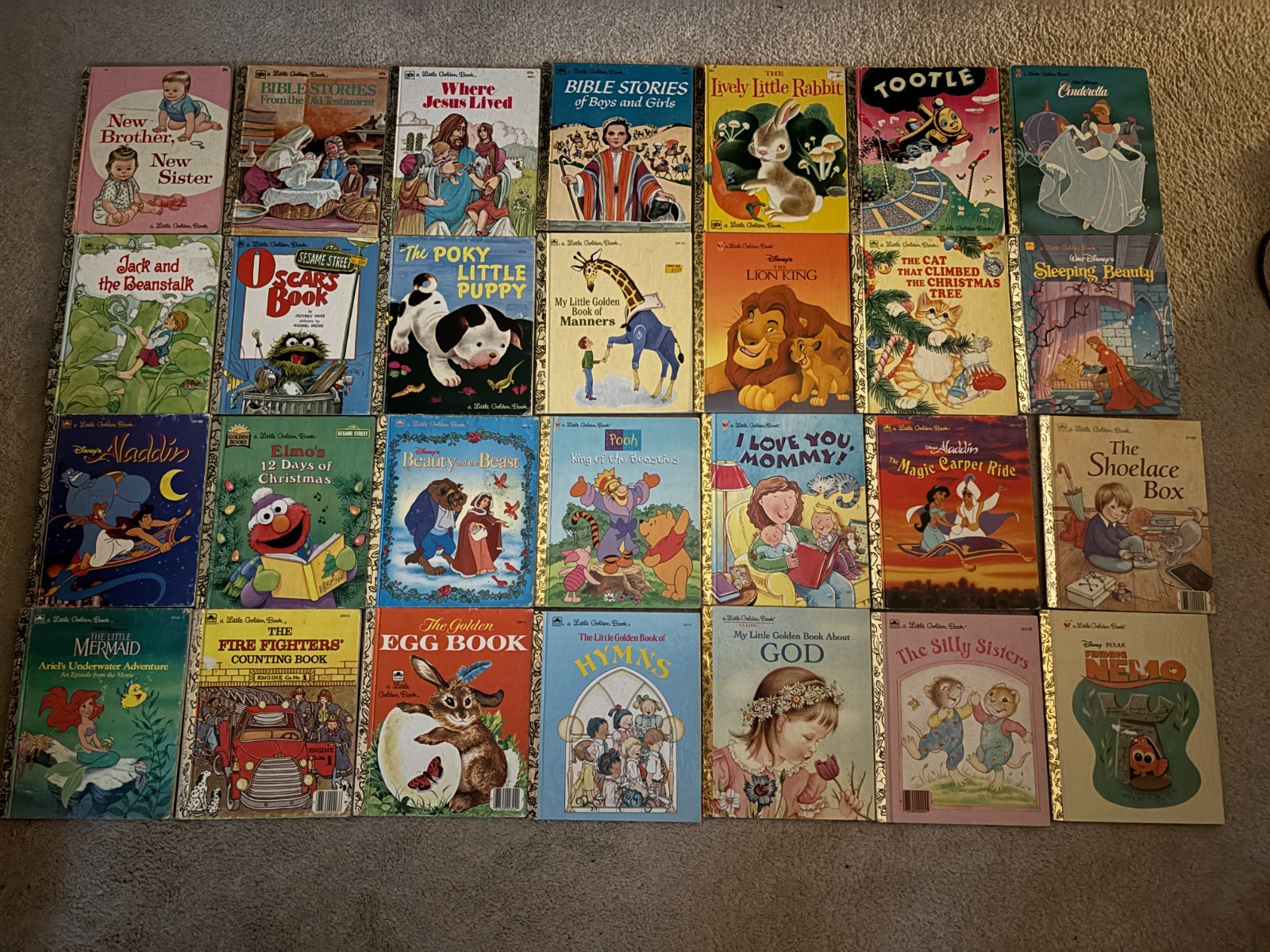 Little Golden Books Lot of 28 Disney Classic Christian Vintage 1969-2003