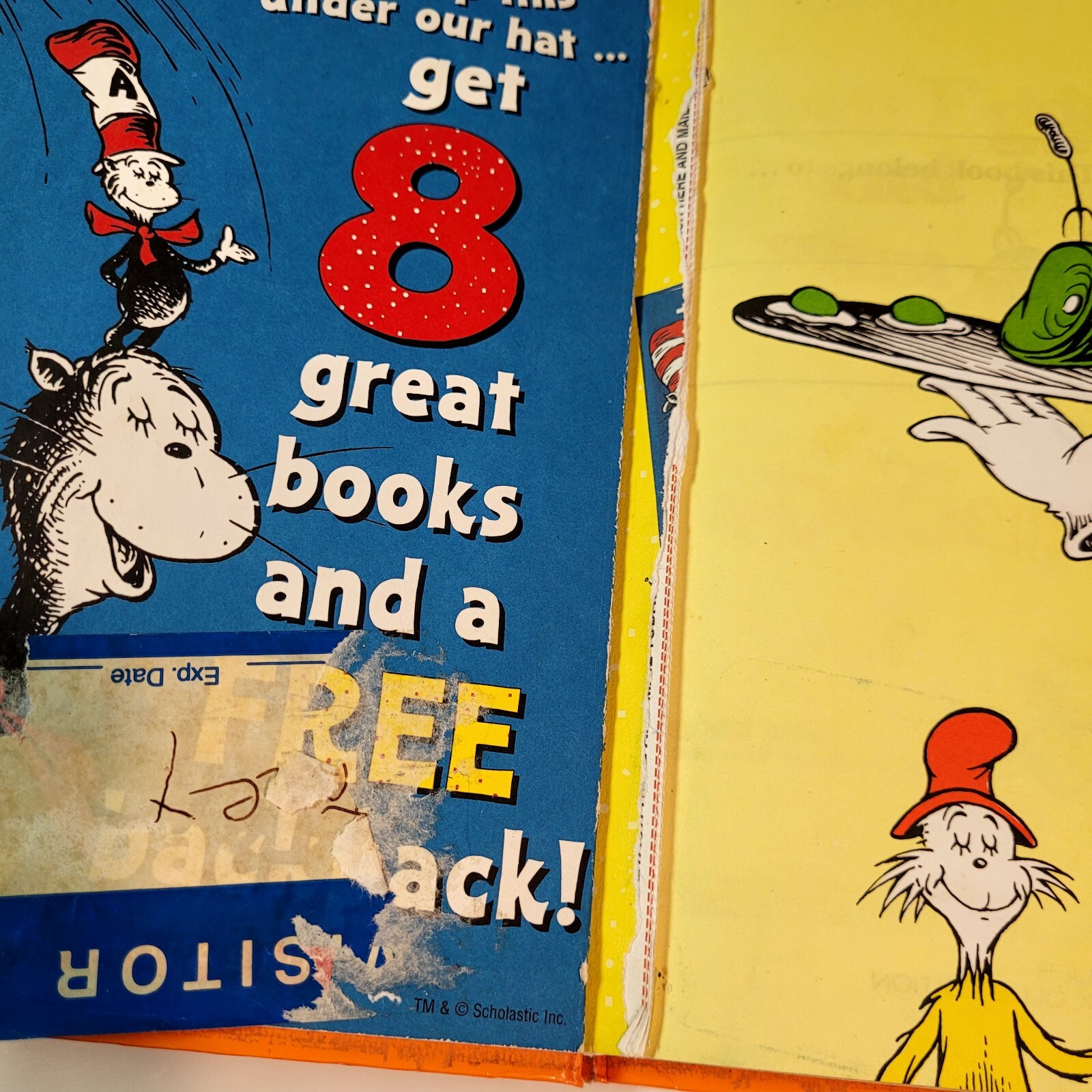Green Eggs And Ham Book Dr. Seuss Crafter 62 Pages hard cover front pages gone