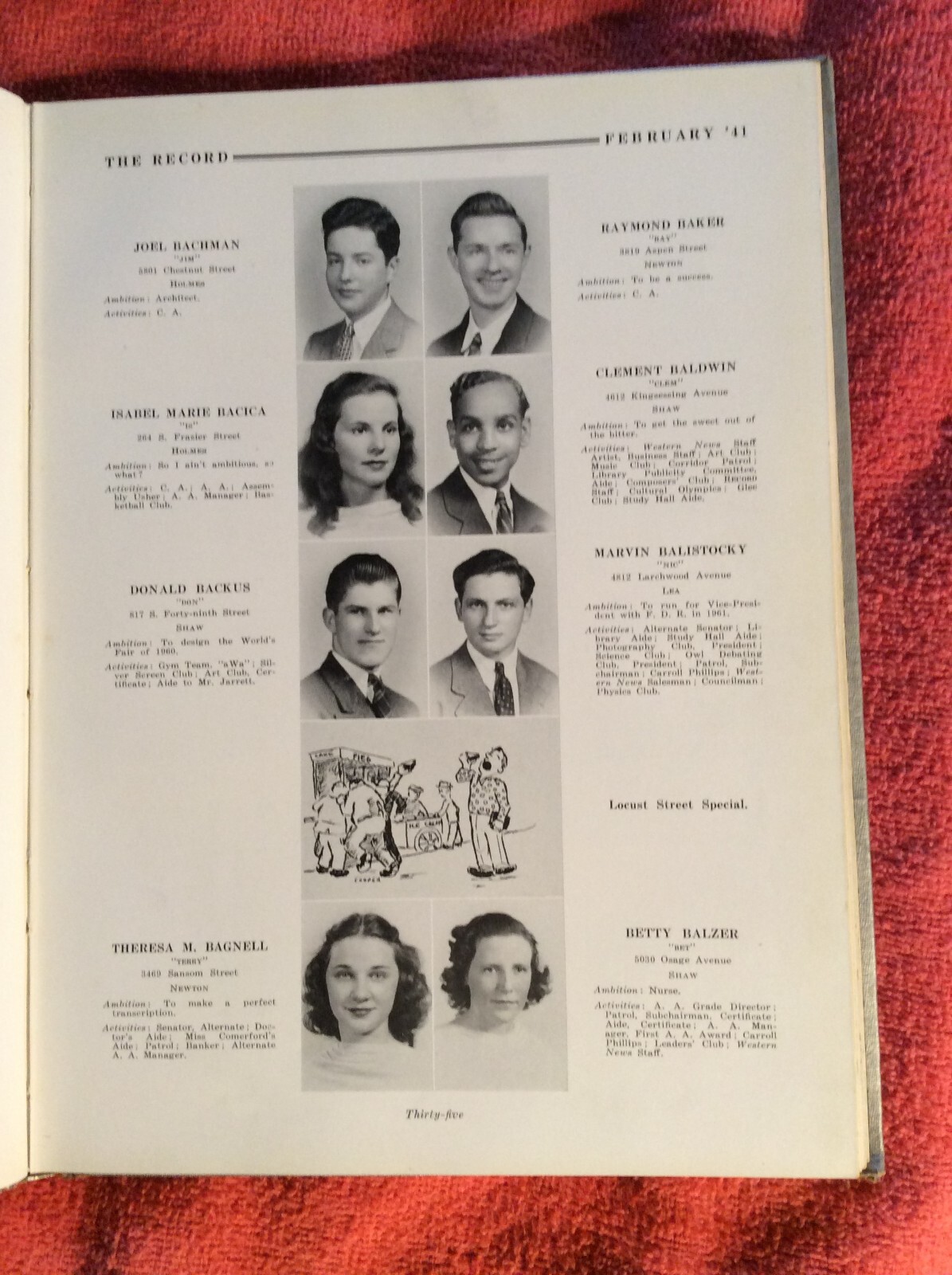 JANUARY RECORD 1941 YEARBOOK WEST PHILADELPHIA HIGH SCHHOL PLUS