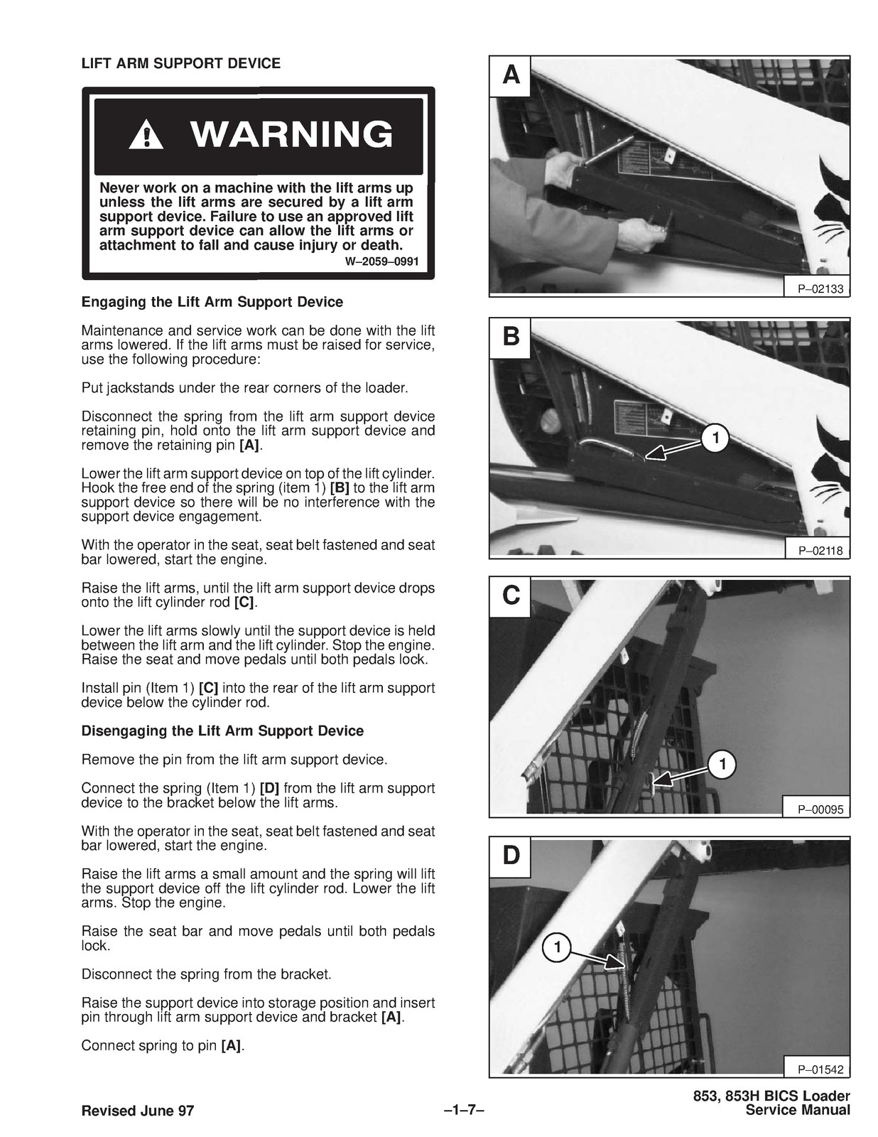 BOBCAT 853 Service Manual 1995 SN 508418001 Up – BOUND – COVERS – XL FOLDOUTS
