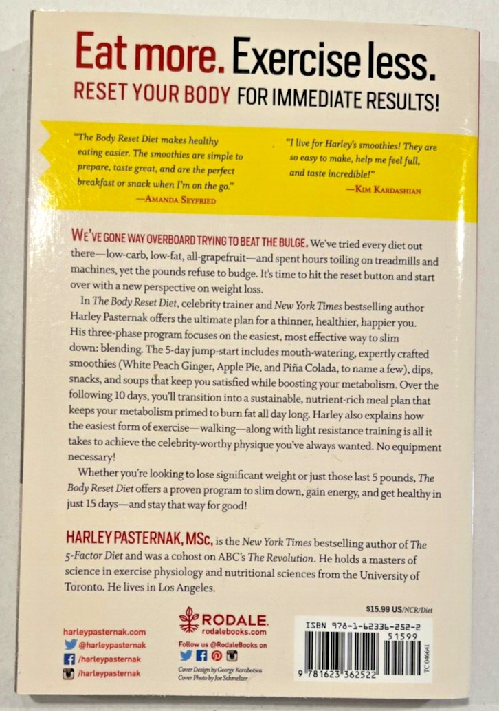 The Body Reset Diet: Power Your Meta- Harley Pasternak, paperback
