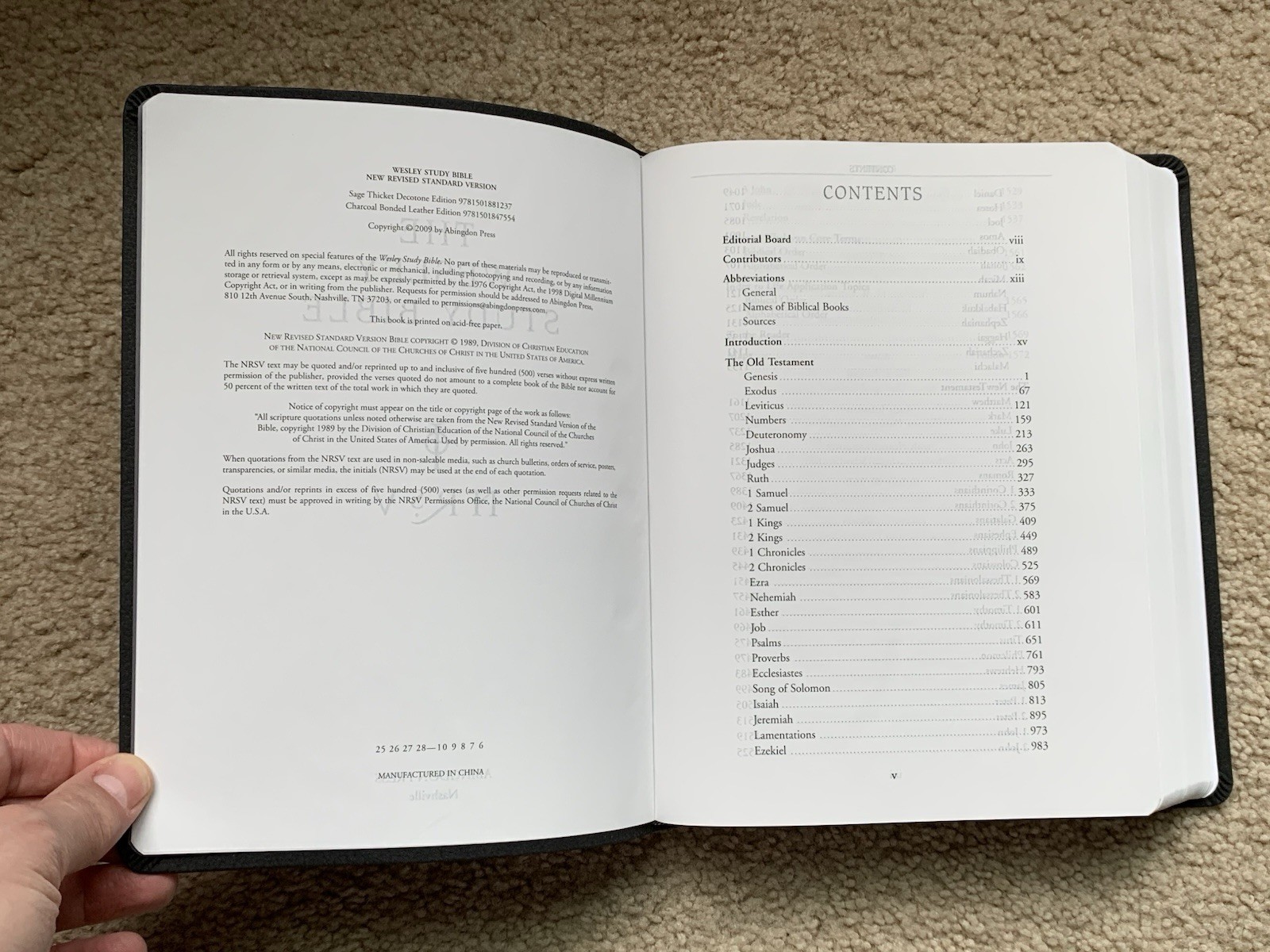 NRSV 89 Wesley Study Bible Charcoal Bonded Leather 2017 Abingdon Press