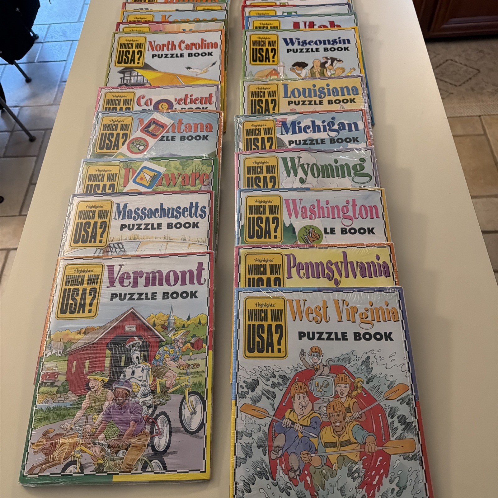Highlights Which Way USA 38 States Total (22 w/Maps) Books Unused ~ FREE SHIP
