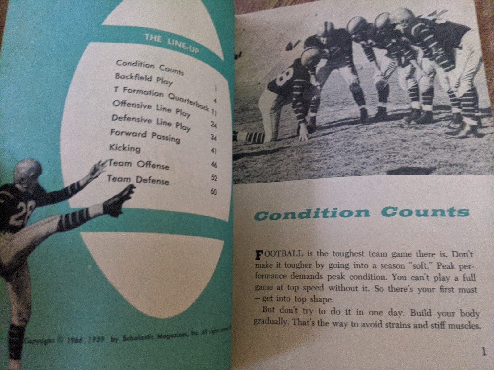 1966 Booklet How to Star in Football by Herman L. Masin 62 Pages