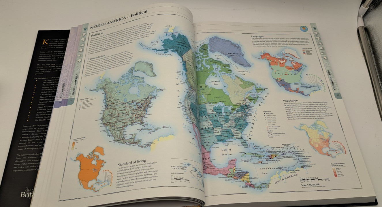 Encyclopaedia Britannica 2011 World Atlas 433 Pgs Boxed Hardcover 15″x11″ READ
