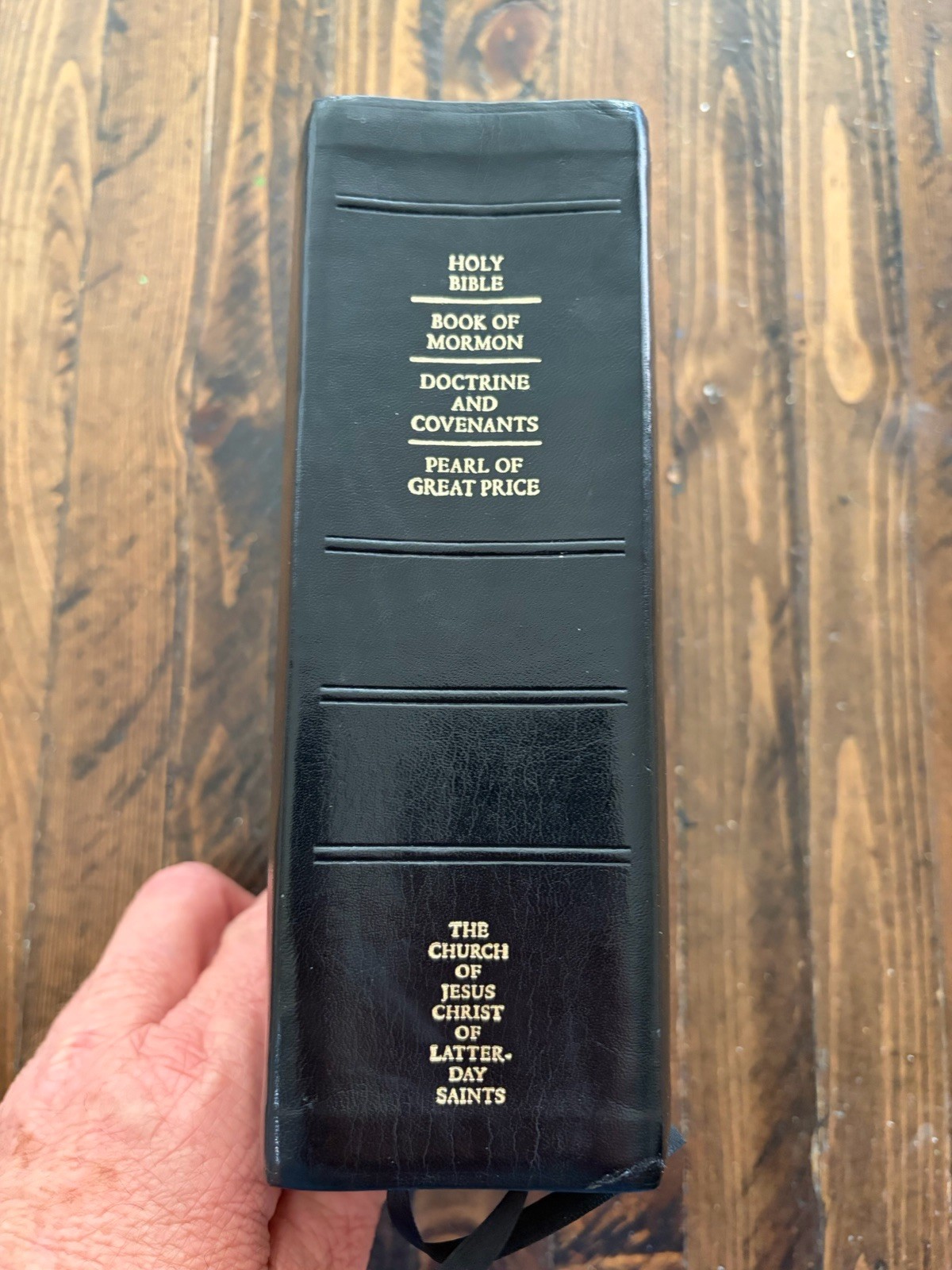 2017 Black Simulated Leather LDS Mormon Quad Scriptures 7-1/2” X 5-1/2” Indexed