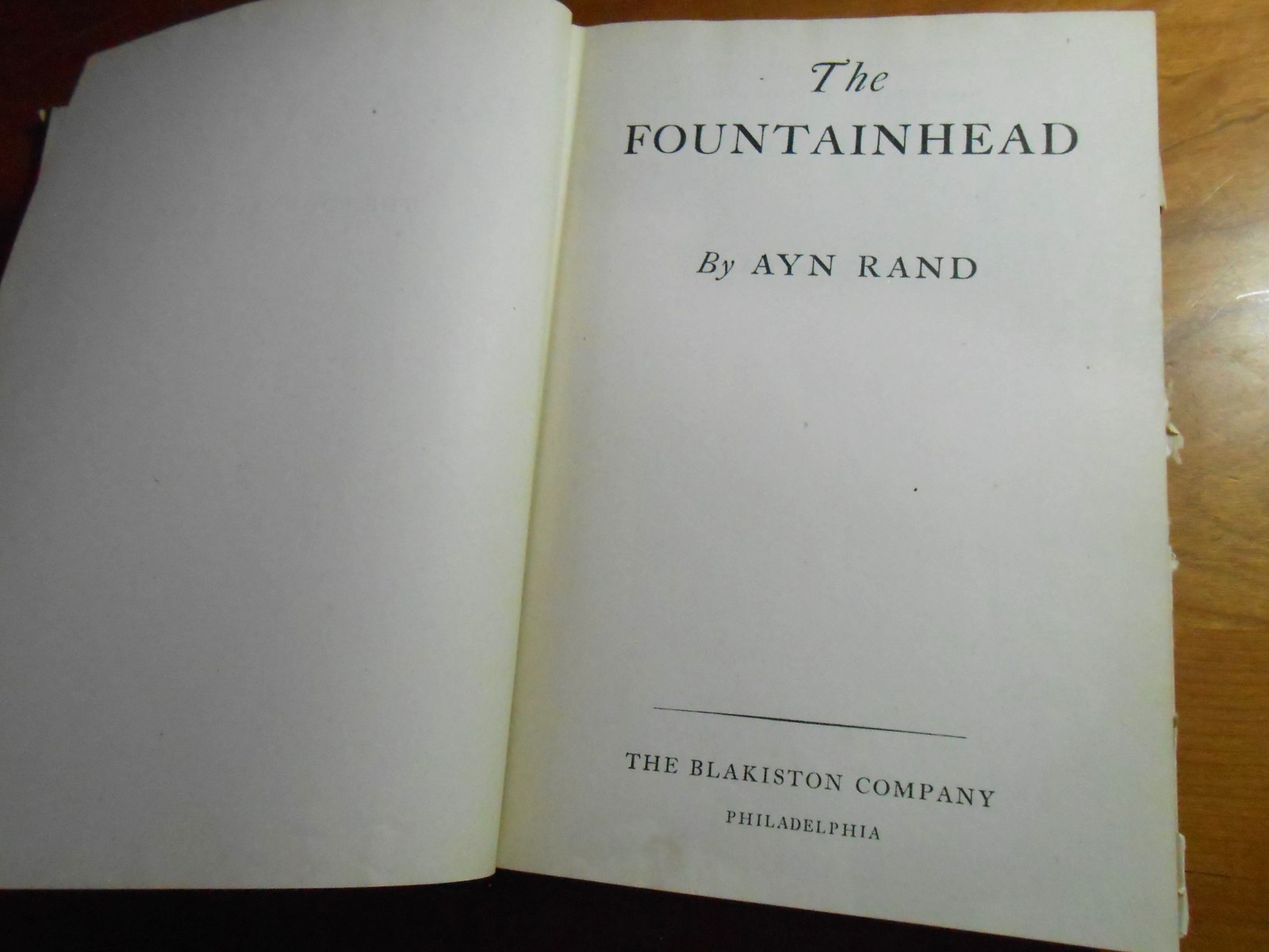 Ayn Rand THE FOUNTAINHEAD 1943 Early Ed. Bobbs Merrill w./ Errors- HC/DJ GC