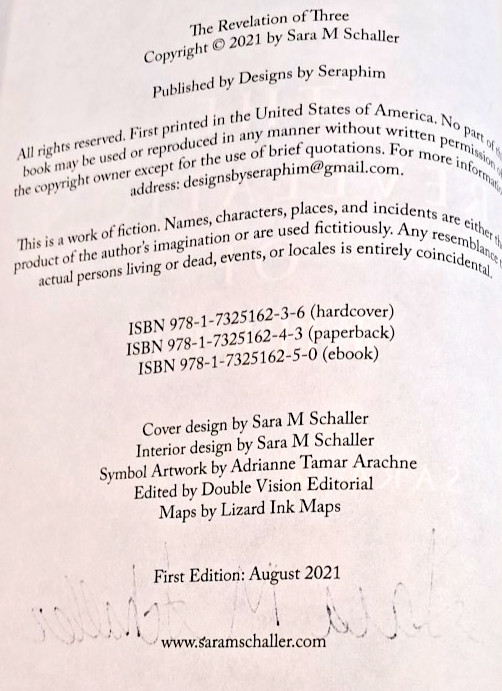 ‘Signed’ The Revelation of Three by Sara M. Schaller (2021) 1st Edition S5