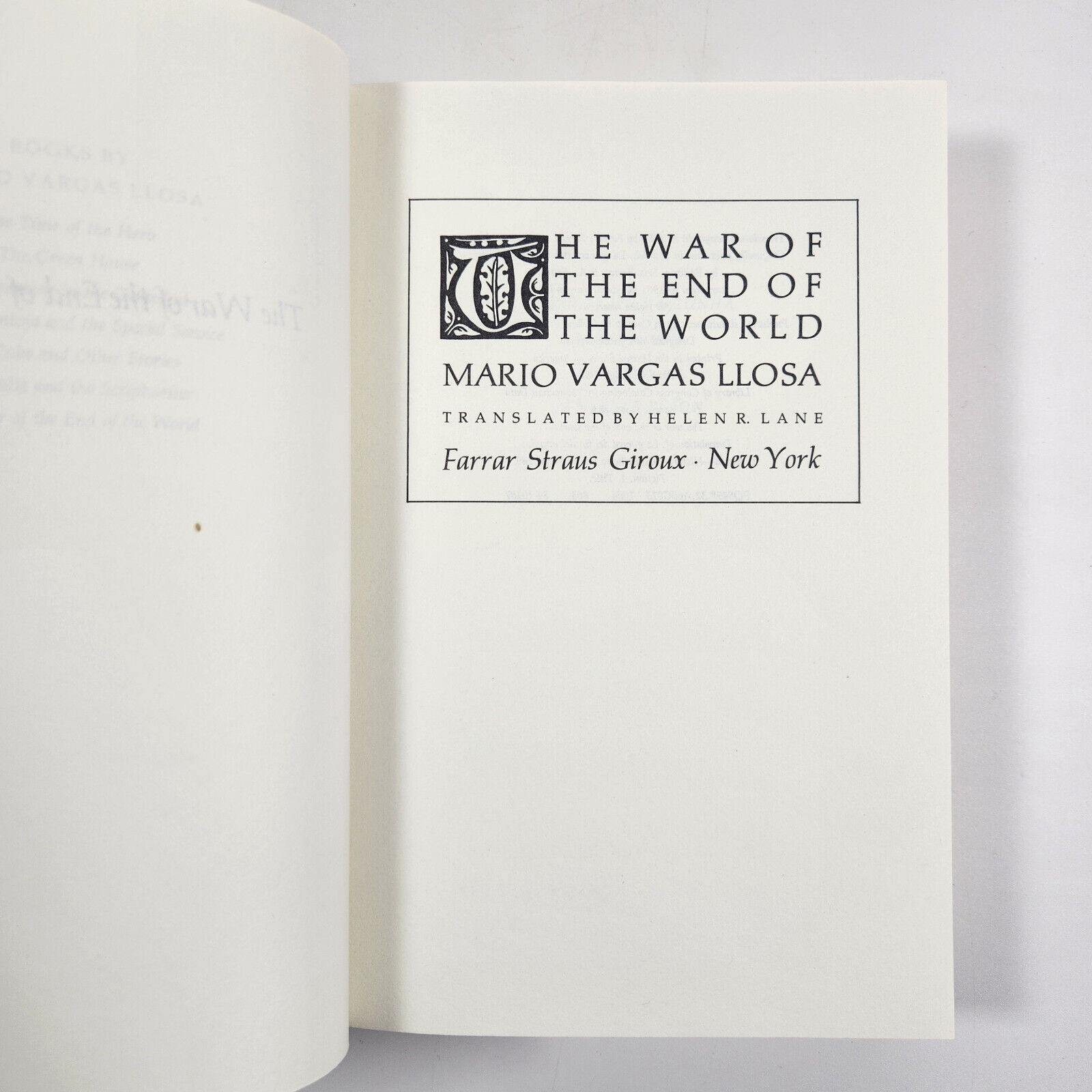 The War Of The End Of The World 1984 First US Printing HC Mario Vargas Llosa