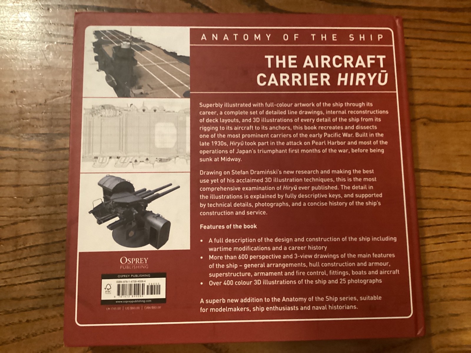 Anatomy of the Ship Ser.: The Aircraft Carrier Hiryu by Stefan Draminski… new