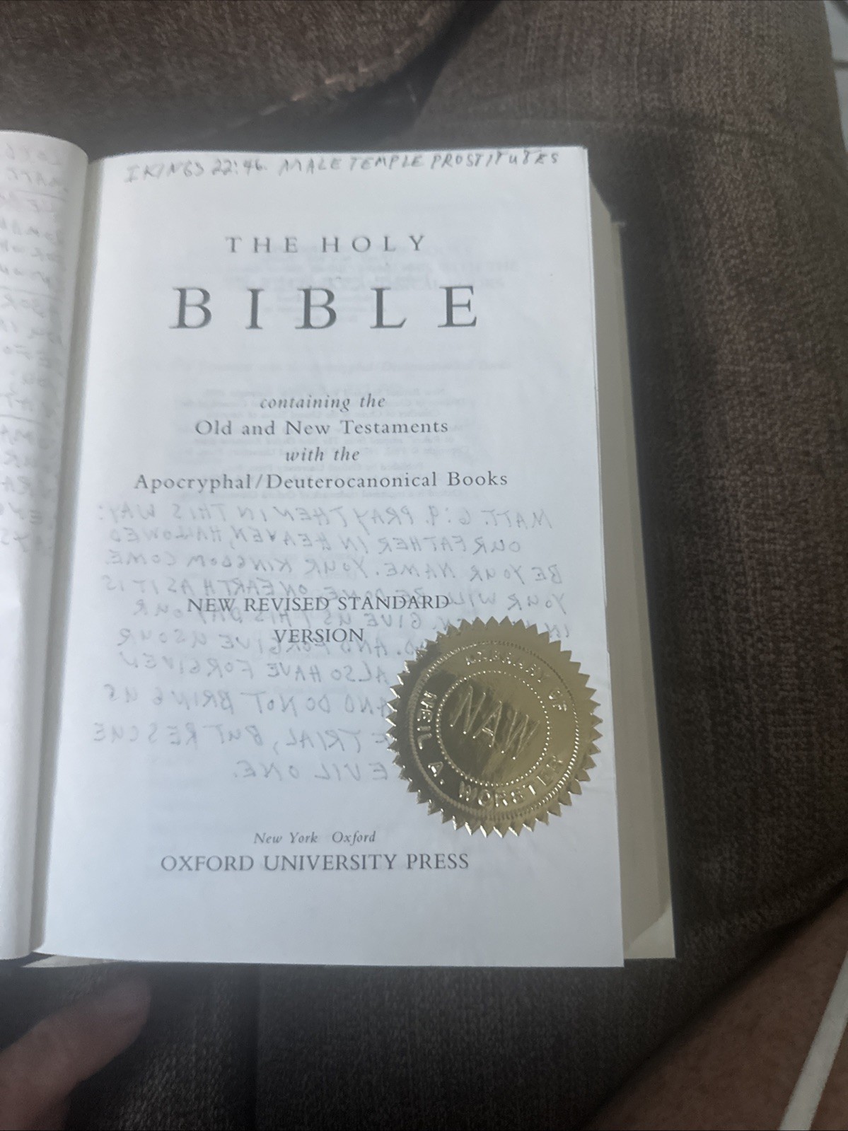 The New Revised Standard Version Bible with Apocrypha by Nrsv Bible NRSV…