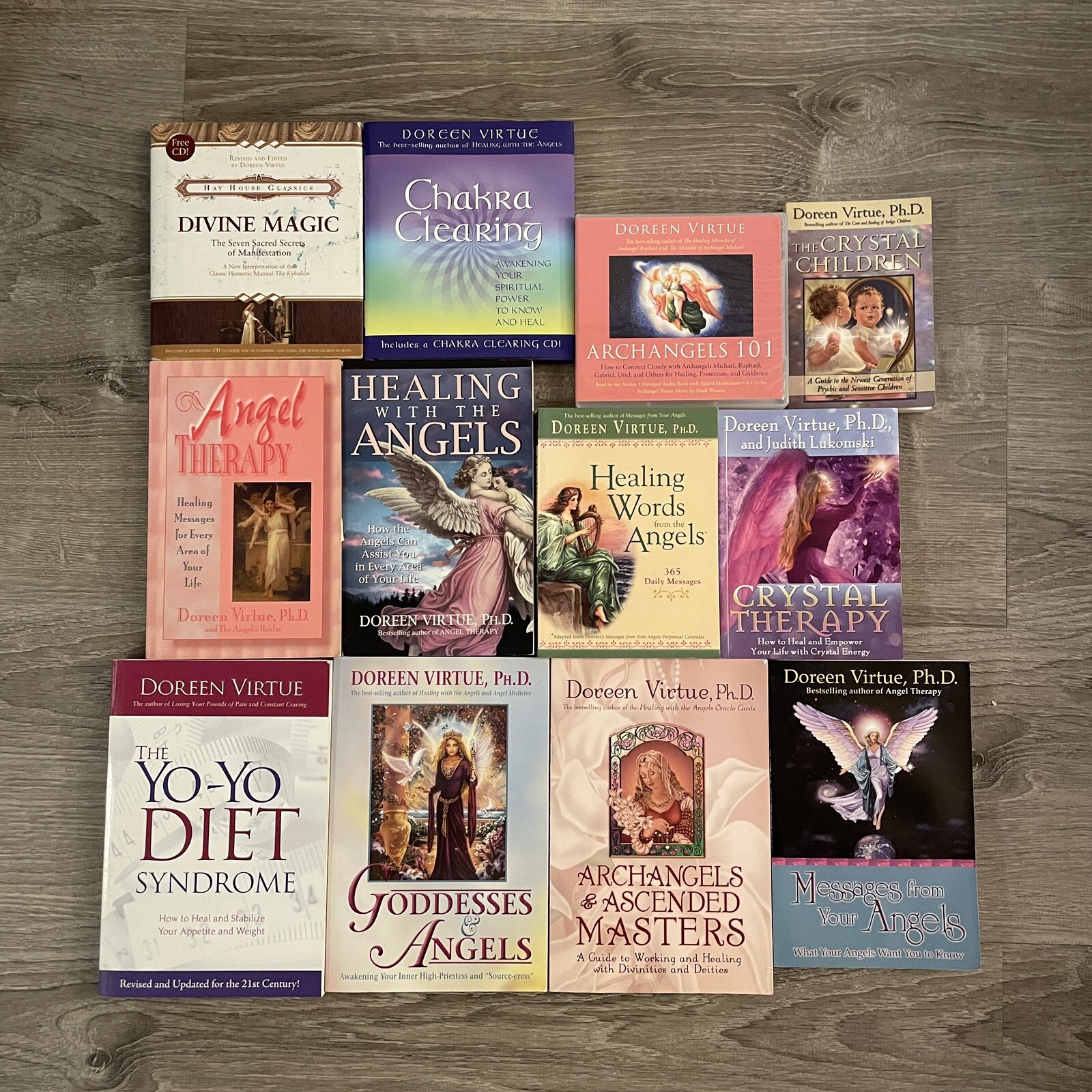 Doreen Virtue 14 Book & CD Lot Archangels Angels Goddesses Crystal Children