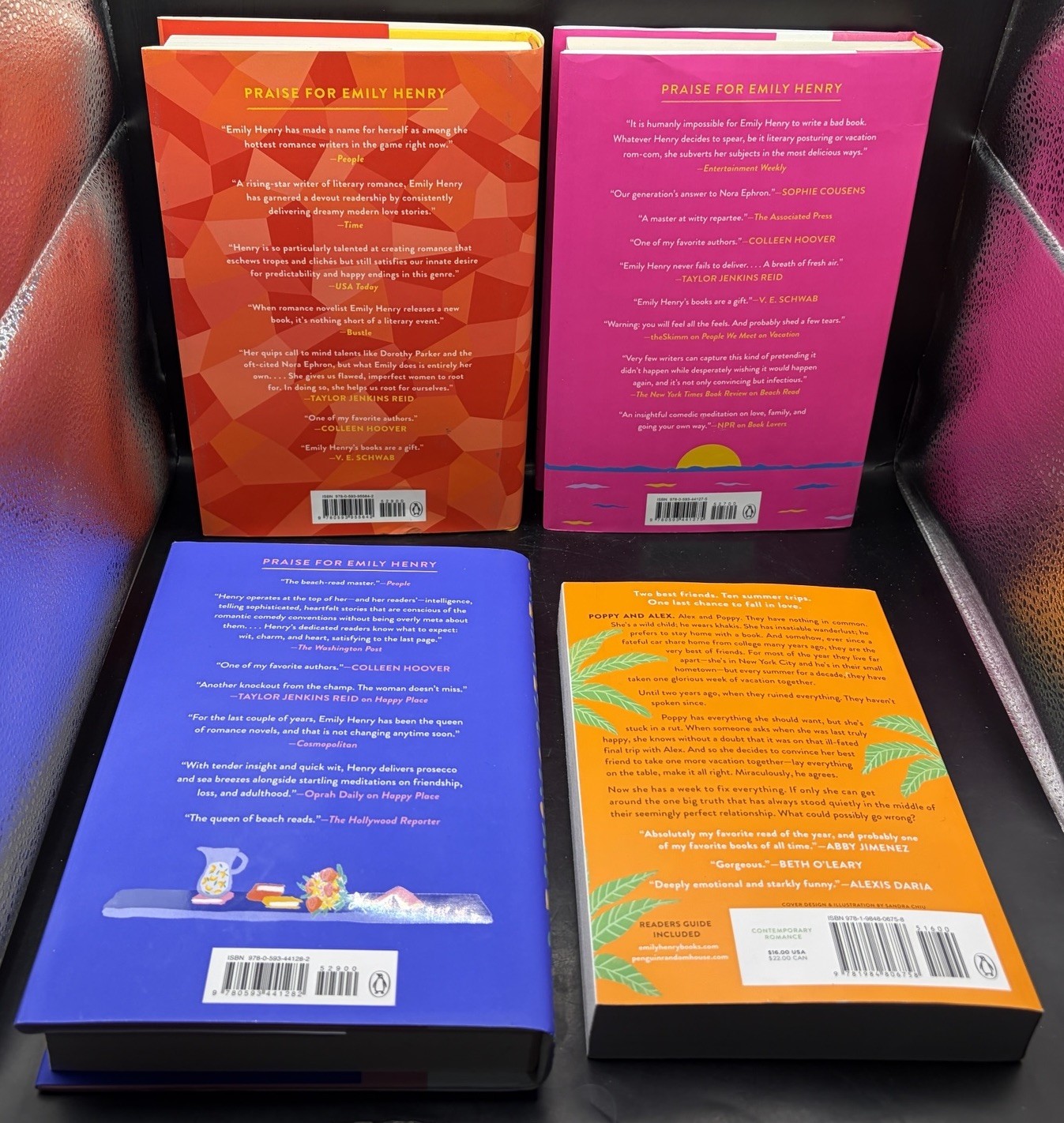 Lot of 4 Emily Henry Books Contemporary Romance Bundle 3 Hardcover 1 Paperback