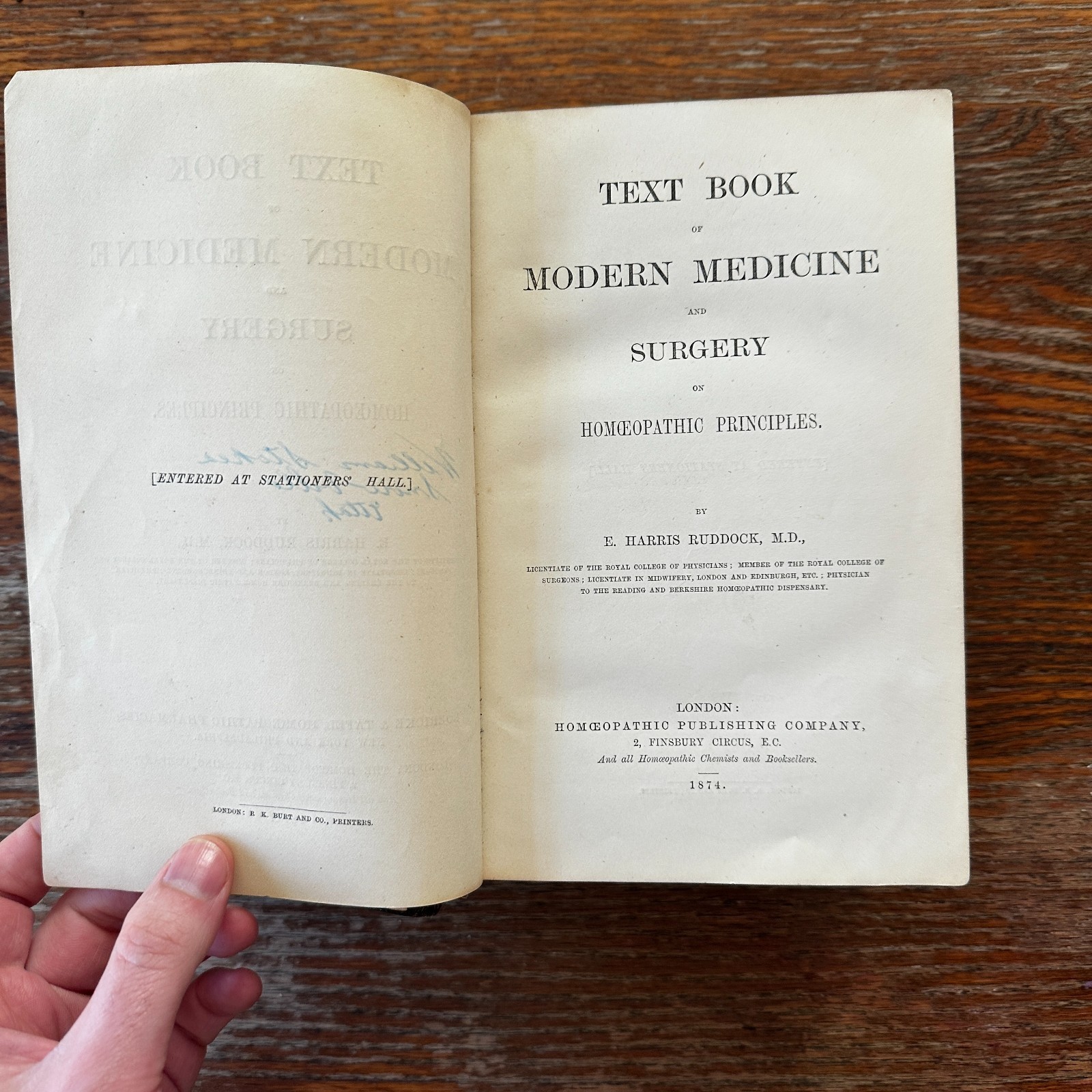 Text Book of Modern Medicine and Surgery On Homeopathic Principles HC 1876