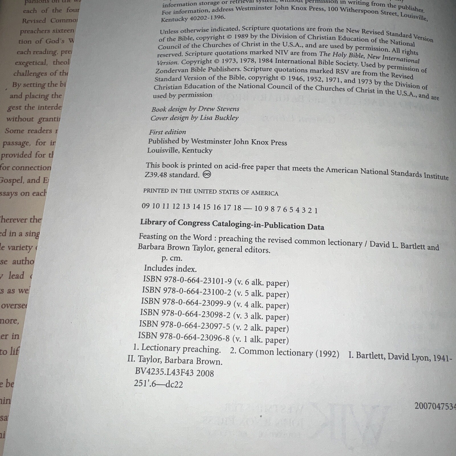 Feasting on The Word Year B Volumes 1 2 3 4 Preaching Lectionary Set HCDJ