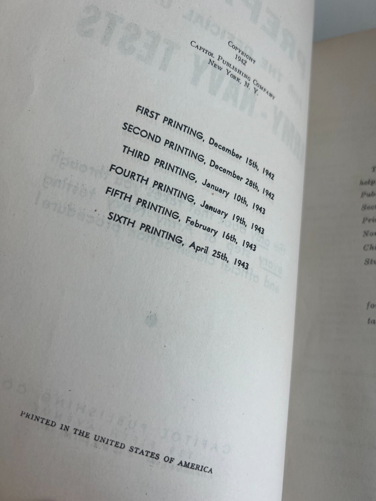 Vintage 1943 Prepare for the official U.S. Army-Navy Tests Book 192 Pages
