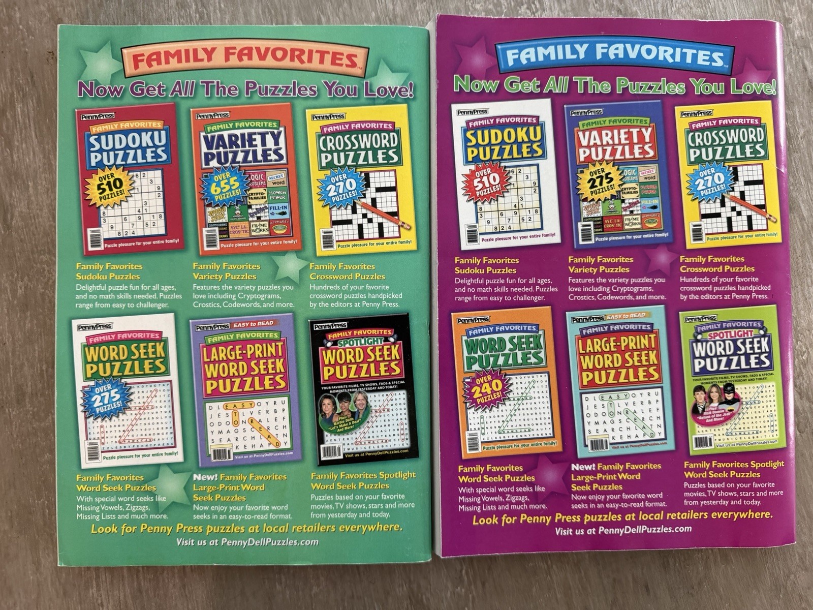 Lot Of 2 Family Favorites Large-Print Word Seek Puzzles by Penny Press 2026