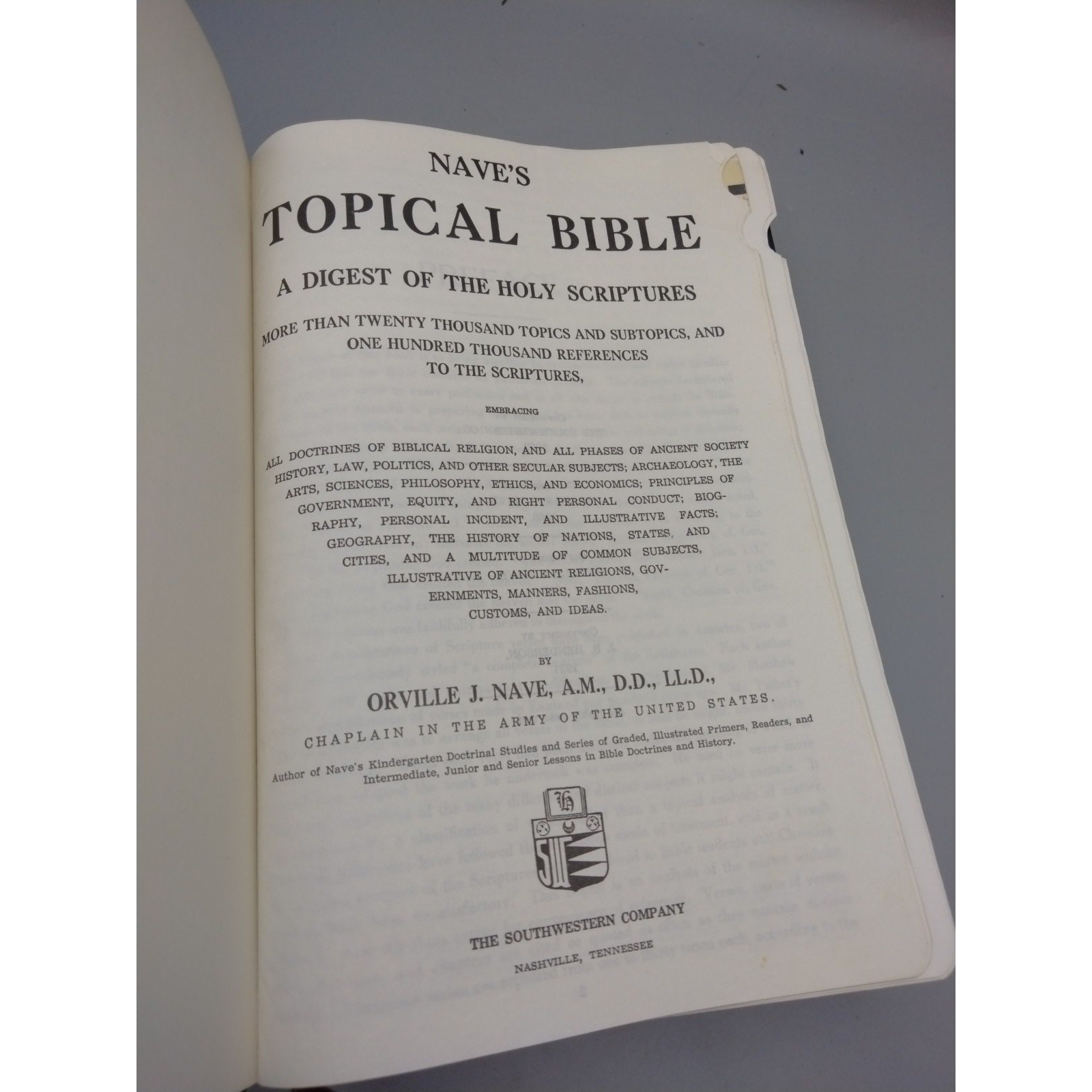 Nave’s Topical Bible Digest Black Leather Bound Thumb Indexed 1962 Southwestern