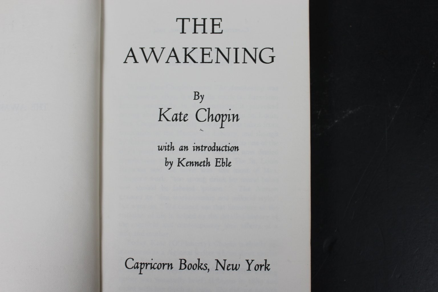 The Awakening Kate Chopin 1964 Tenth Impression Classic American Novel Capricorn