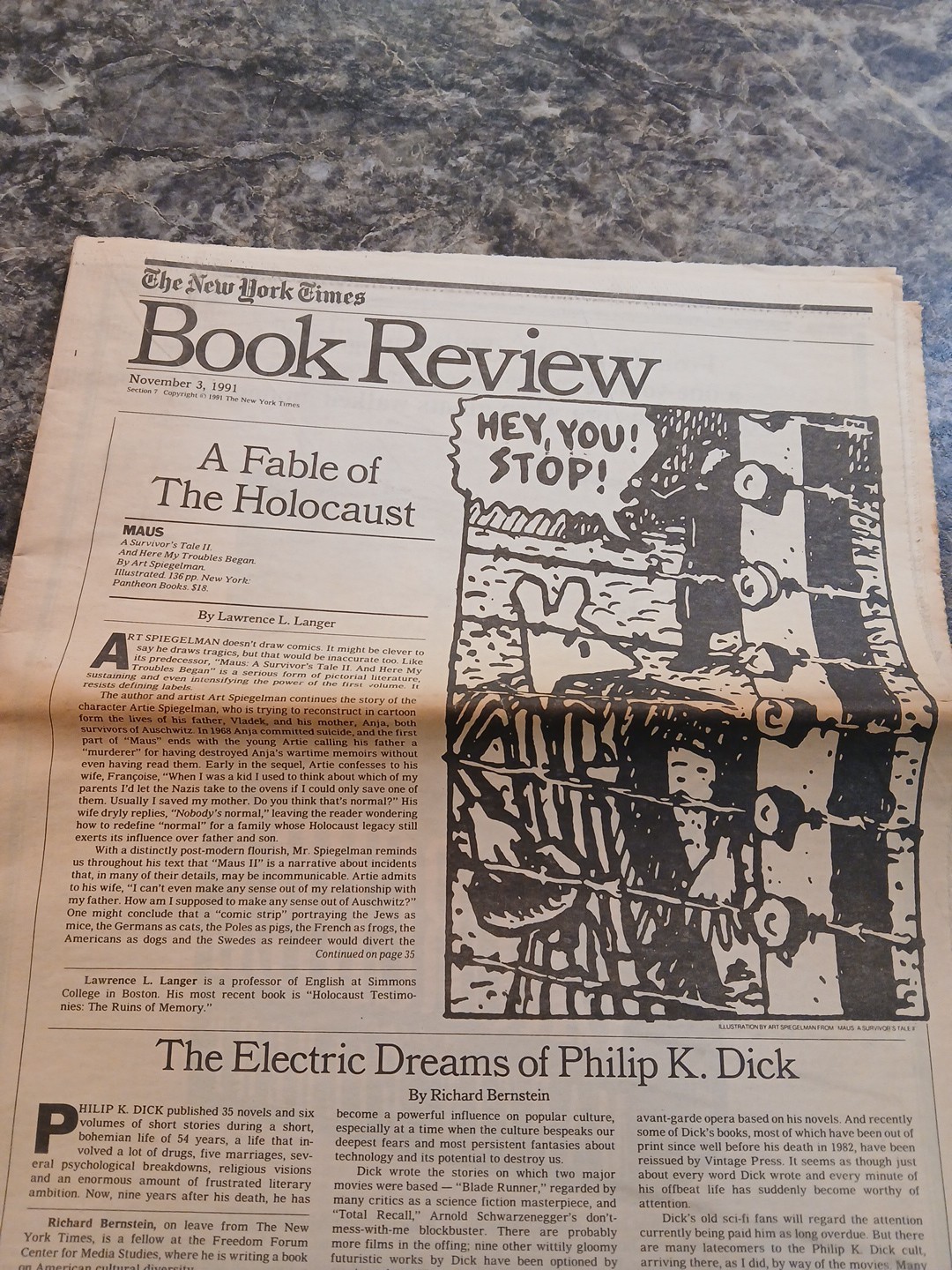 PHILIP K. DICK Electric Dreams 4-pg article NY Times Book Review 11/3/91 RARE VG