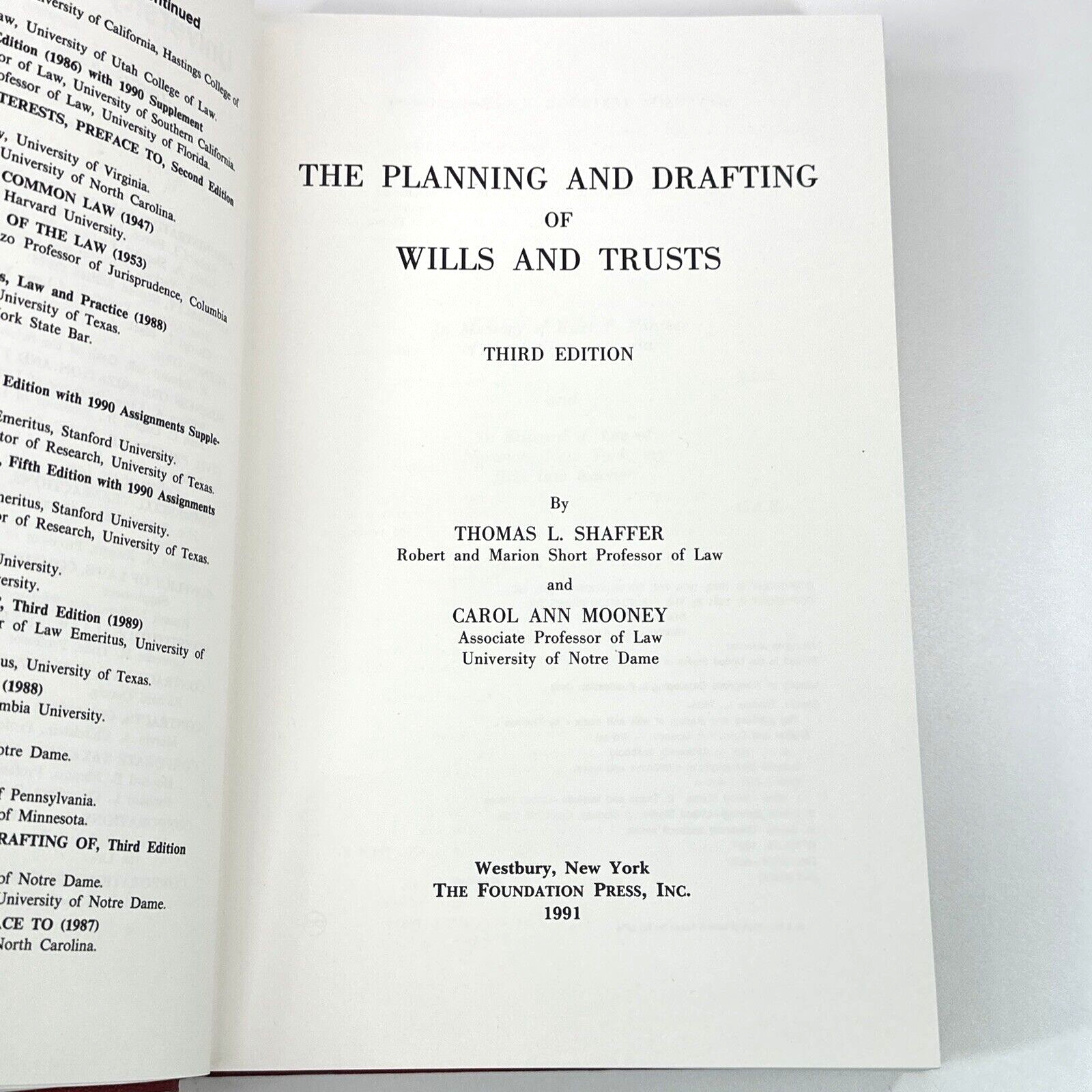 Planning And Drafting Of Wills And Trusts 3rd Ed University Textbook Series 1991