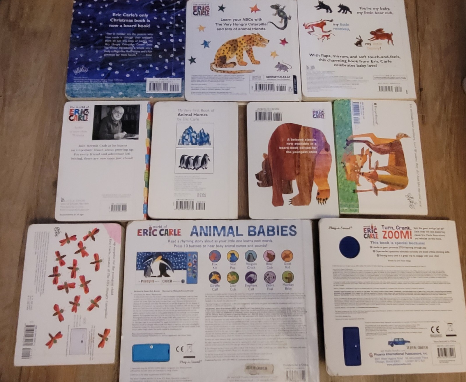 Lot of 10 Eric Carle Board Books. Some Are Interactive Sound Large. For Toddler
