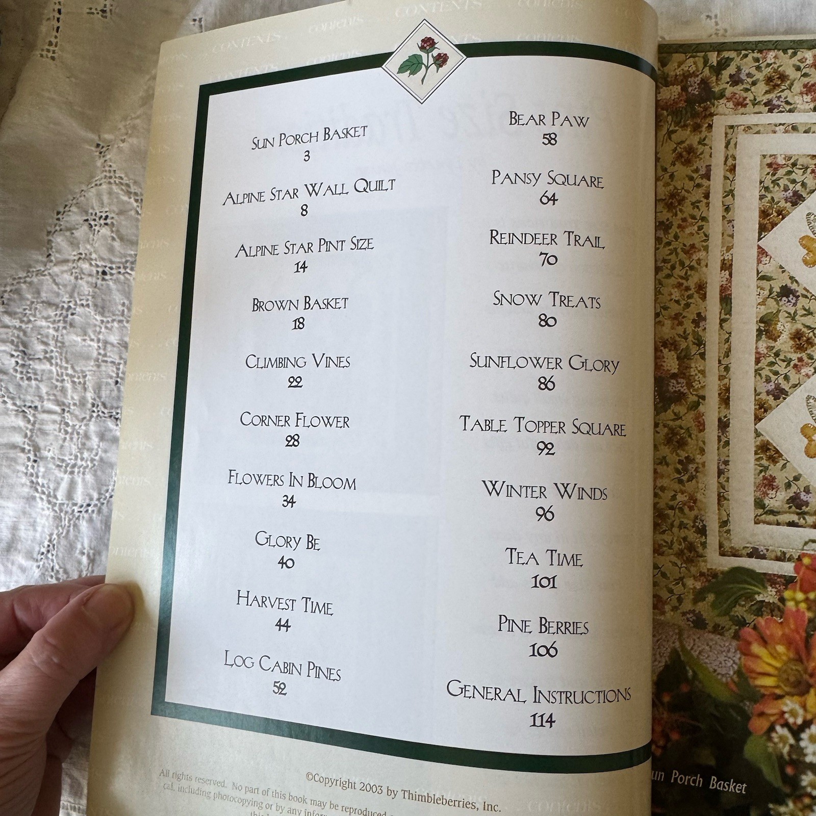 Thimbleberries Small Quilts Book Pint-Size Traditions Favorite Designs Jensen