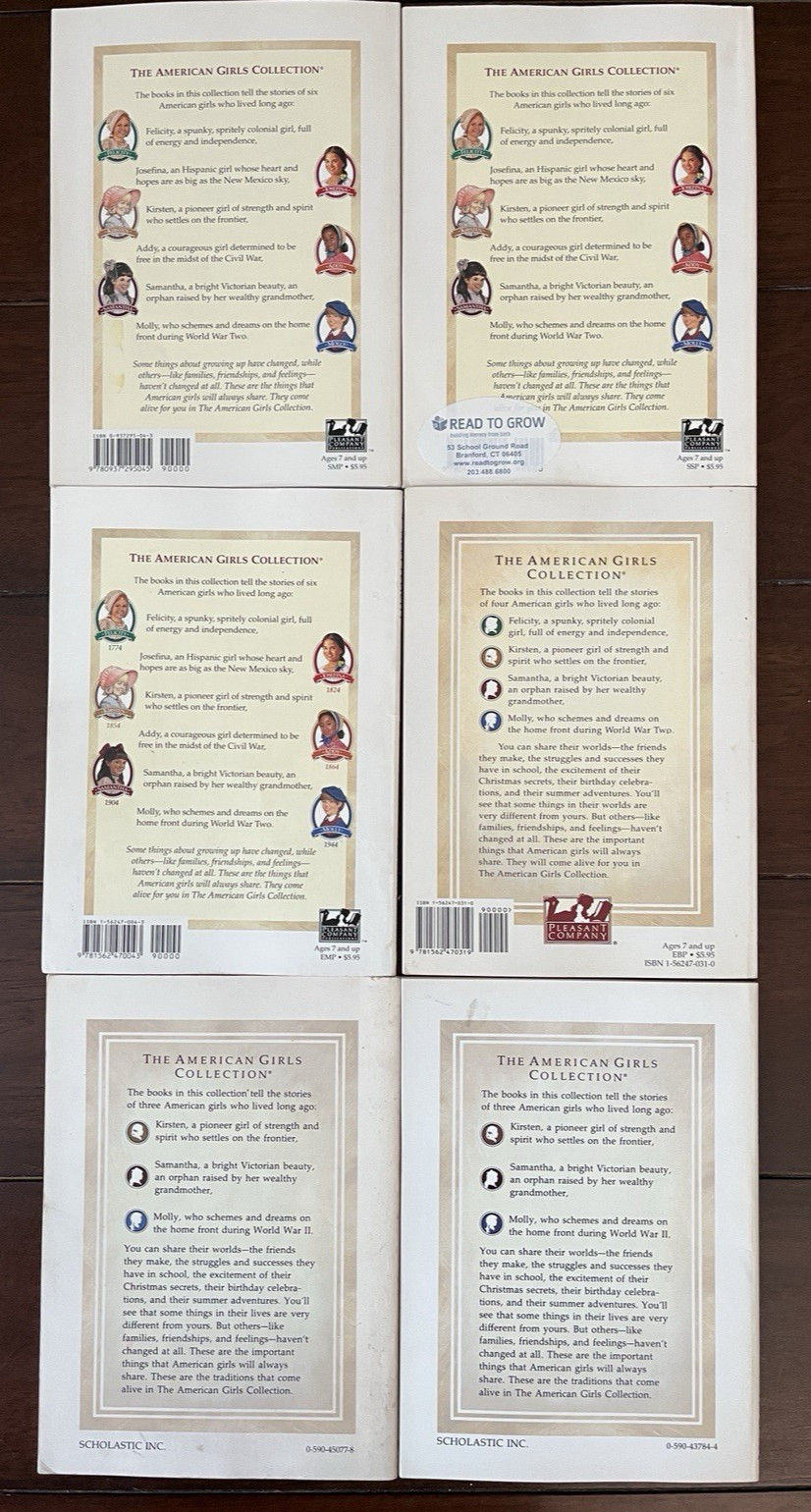 AMERICAN GIRL Book Lot of 6 “Meet … ” series – Samantha/Felicity/Molly/Kirsten