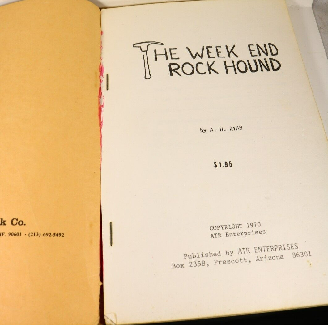 1970 the weekend rock hound AH ryan rock book 106 pages
