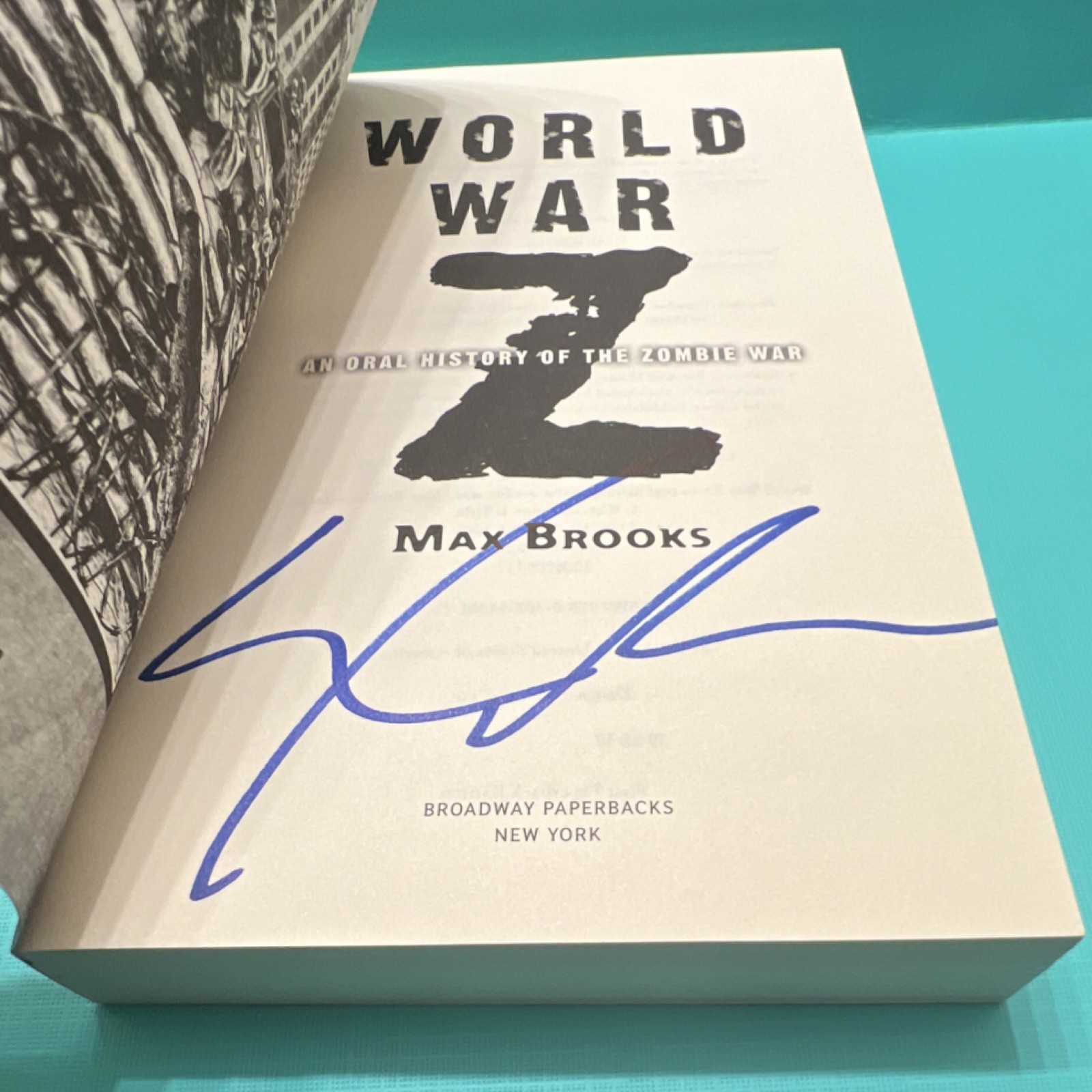 Max Brooks Signed World War Z & The Zombie Survival Guide Paperback Set
