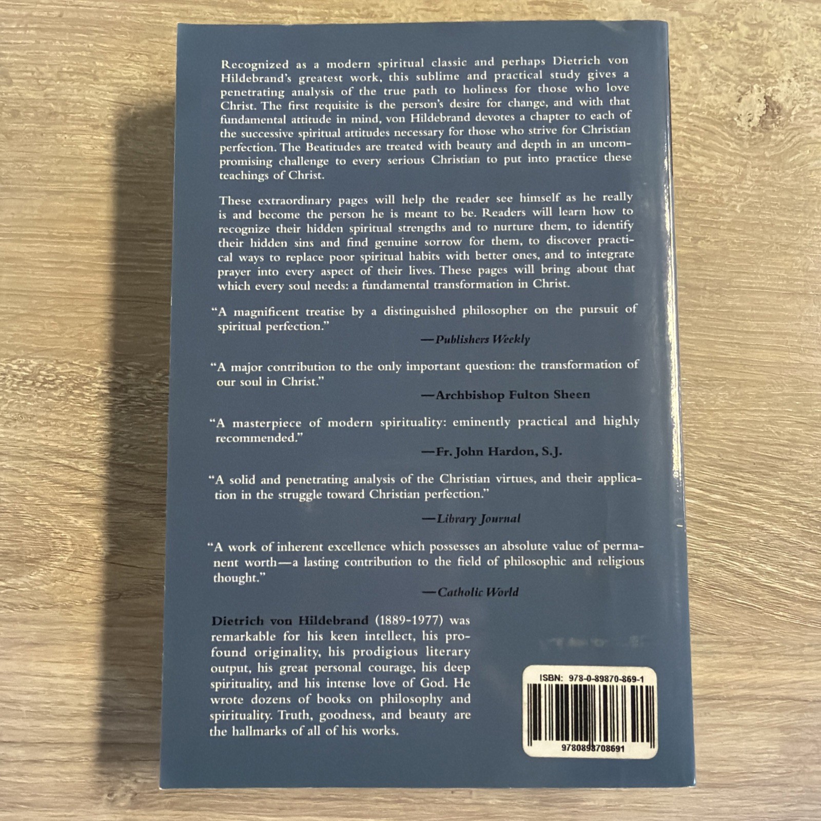 Transformation in Christ by Dietrich Von Hildebrand (2001, Trade Paperback)