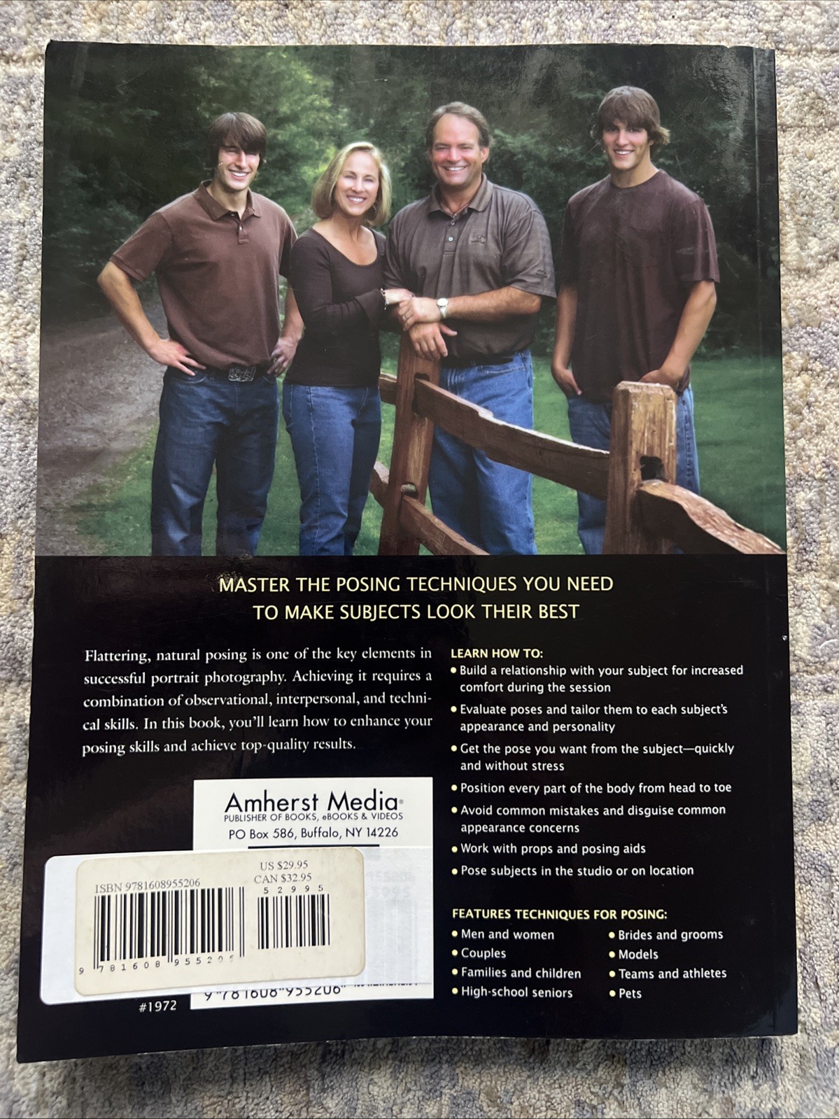 Master Posing Guide for Portrait Photographers by JD Wacker Softcover Book