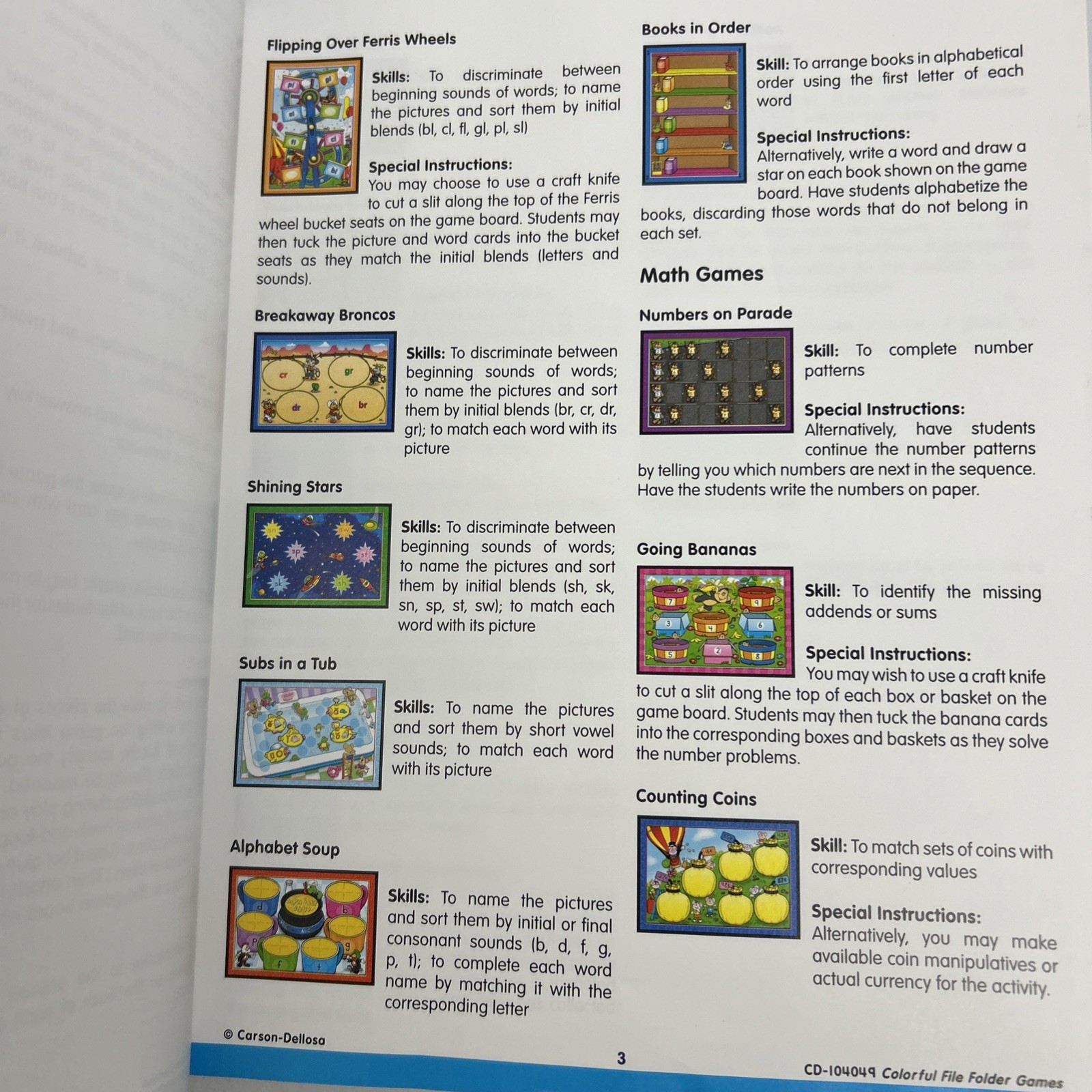 Colorful File Folder Games : Skill-Building Center Activities for Language Arts