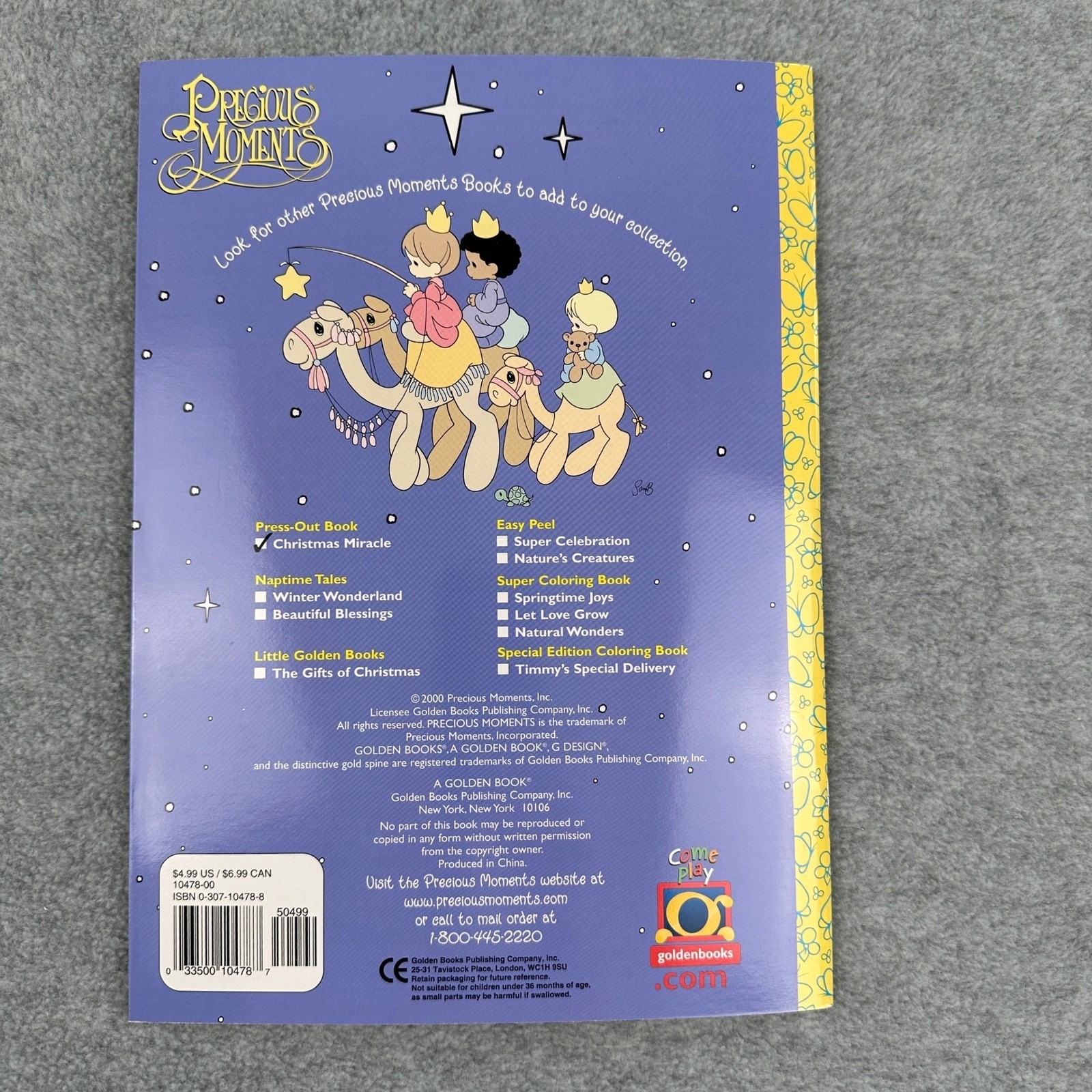 Vintage Precious Moments Book Kids Christmas Miracle Nativity Press-Out Figures