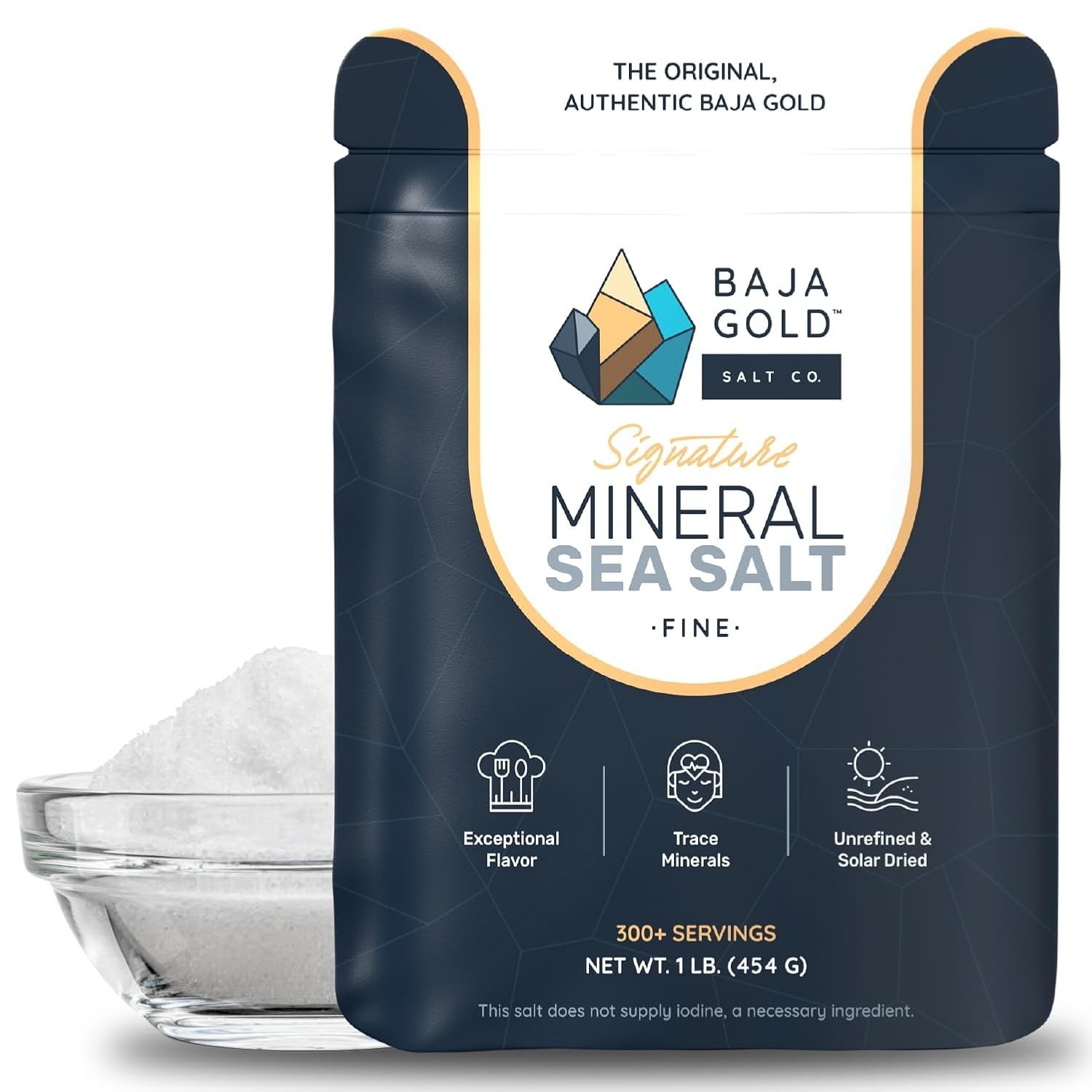 Authentic Baja Sea Salt – 300+ Servings of Natural Flavor – Resealable 1 lb. Bag