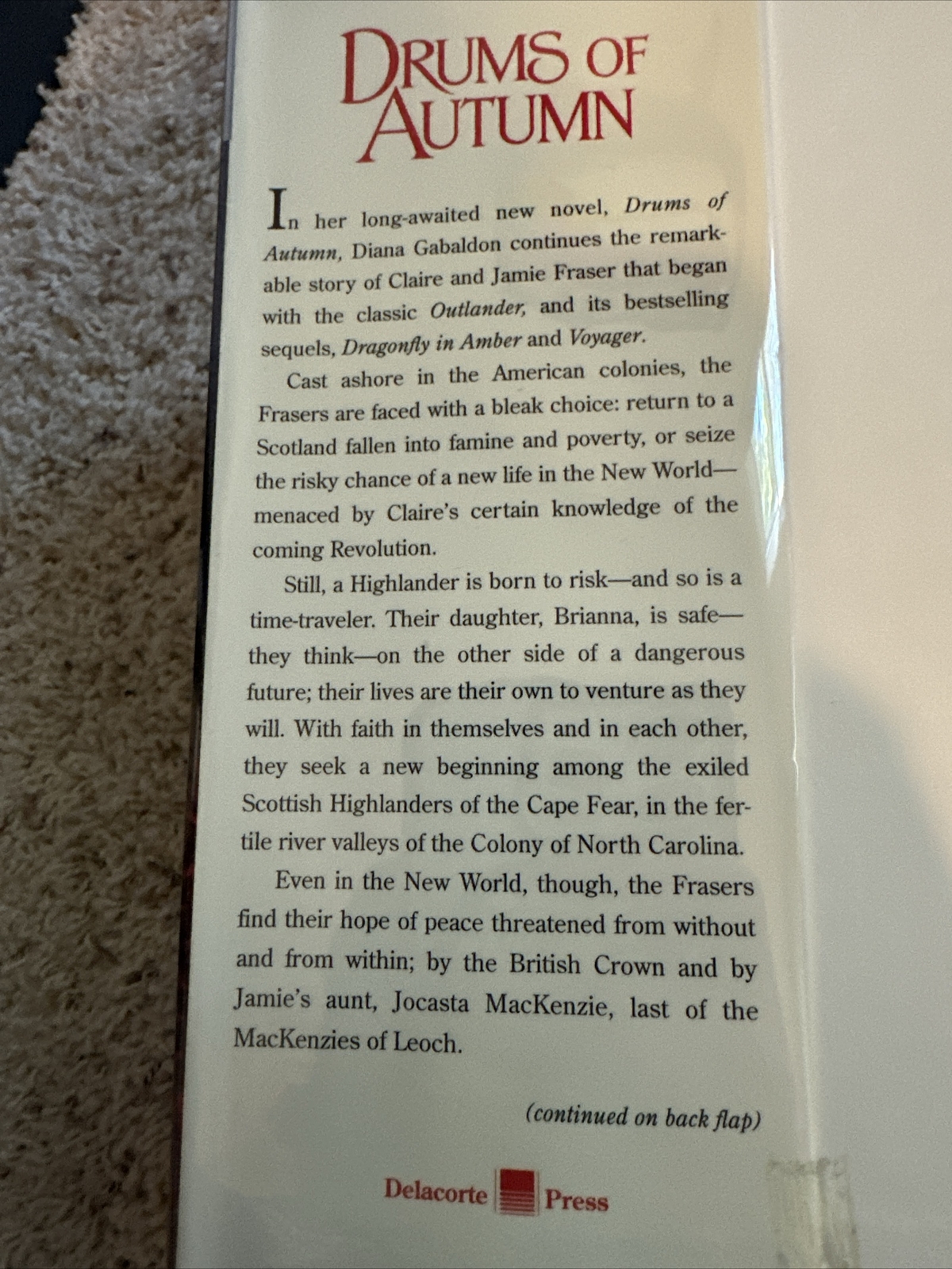 Drums of Autumn by Diana Gabaldon 1st Edition 6th Printing