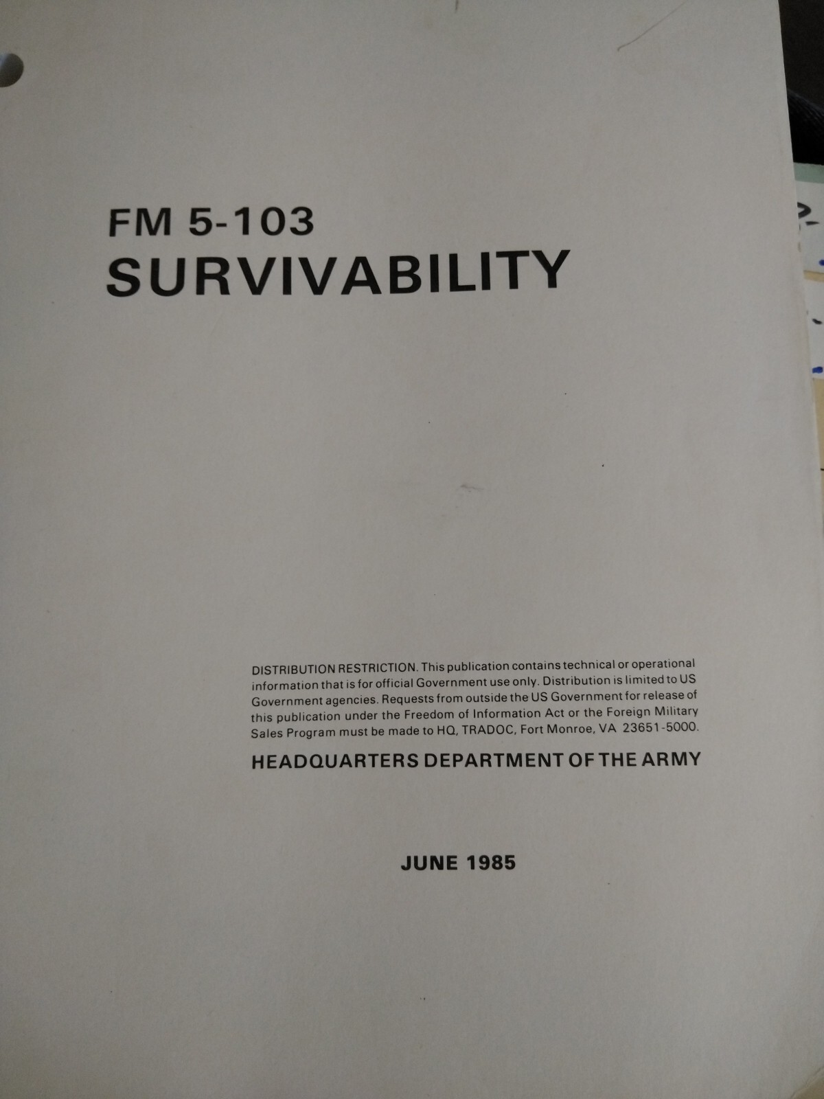 FM 5-103 Survivability Manual 1985