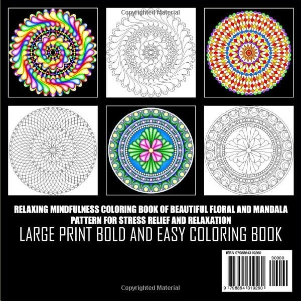 Large Print Mandalas Adult Coloring Book For Women: Relaxing Coloring Book for S