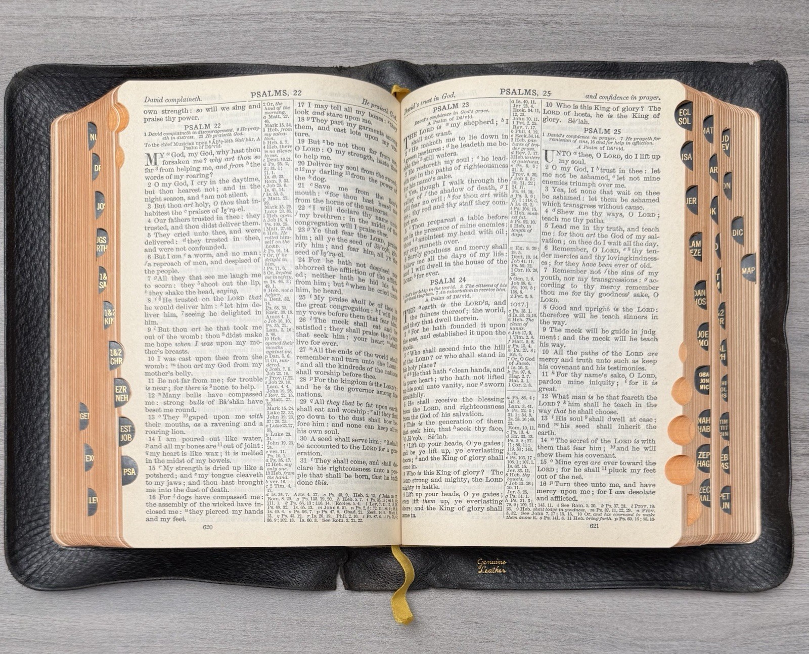 National KJV Bible 1939 Master Guide; Black GENUINE Leather; Indexed; Red Letter