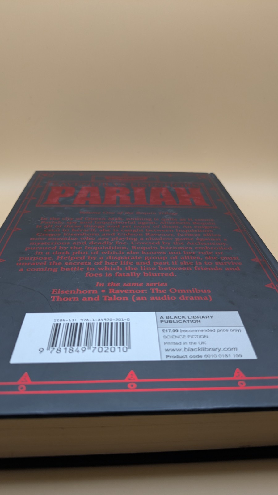 Pariah – Bequin Trilogy Novel – Dan Abnett – Warhammer 40k – Hardcover