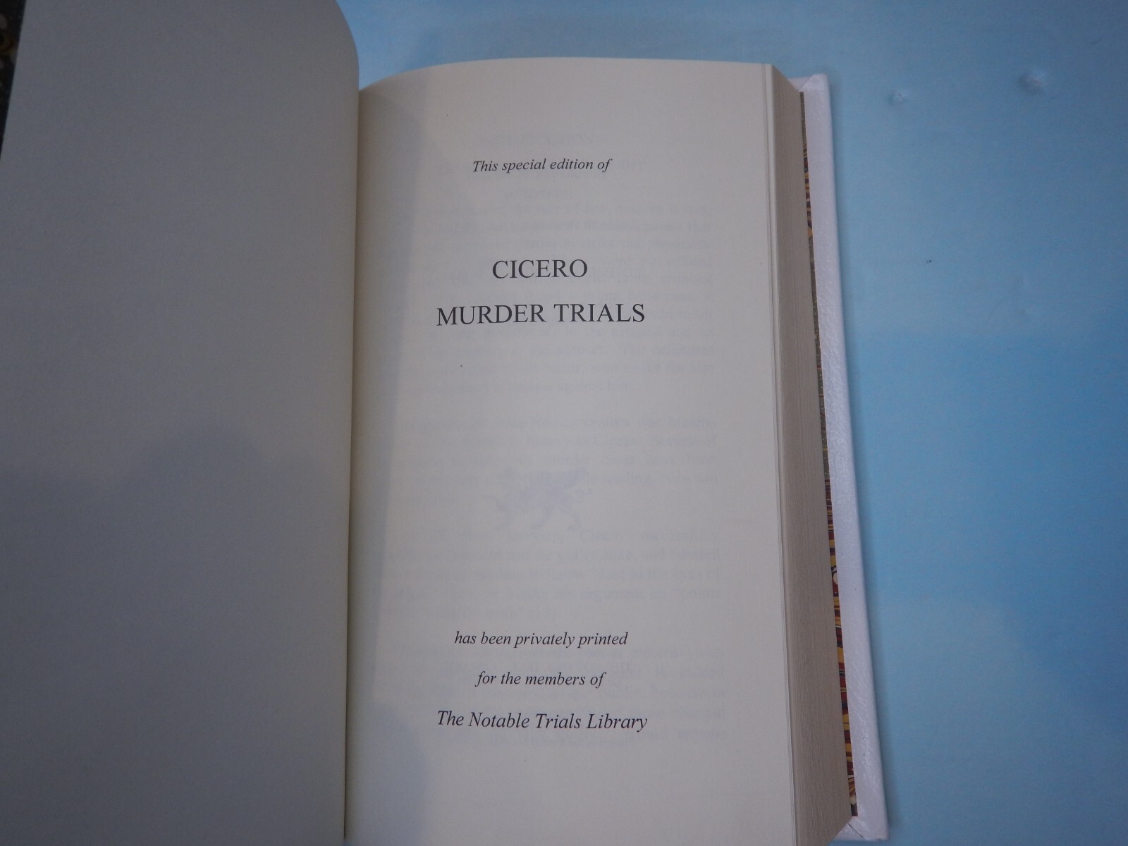 CICERO MURDER TRIALS Notable Trials Library 2013 hardcover